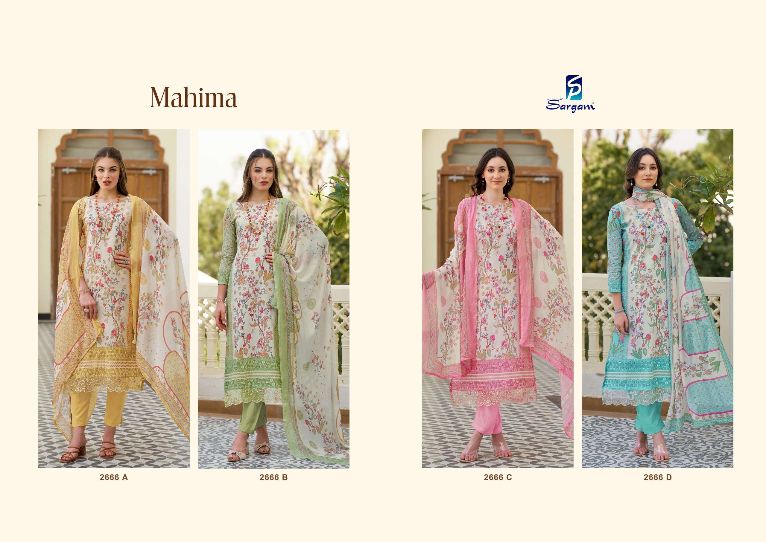 SARGAM PRINTS MAHIMA COTTON DIGITAL PRINT WITH EMBROIDERY WORK SUIT