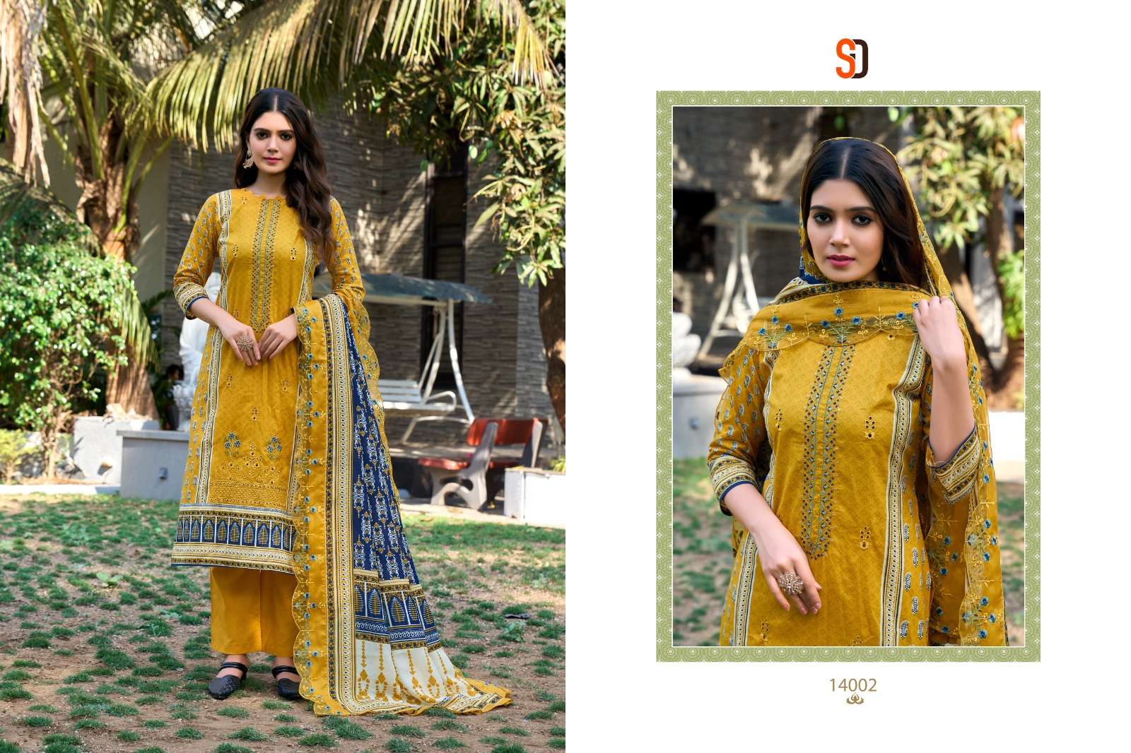 SHARADDHA DESIGNER BIN SAEED LAWN COLLECTION VOL 14 COTTON EMBROIDERY SUIT