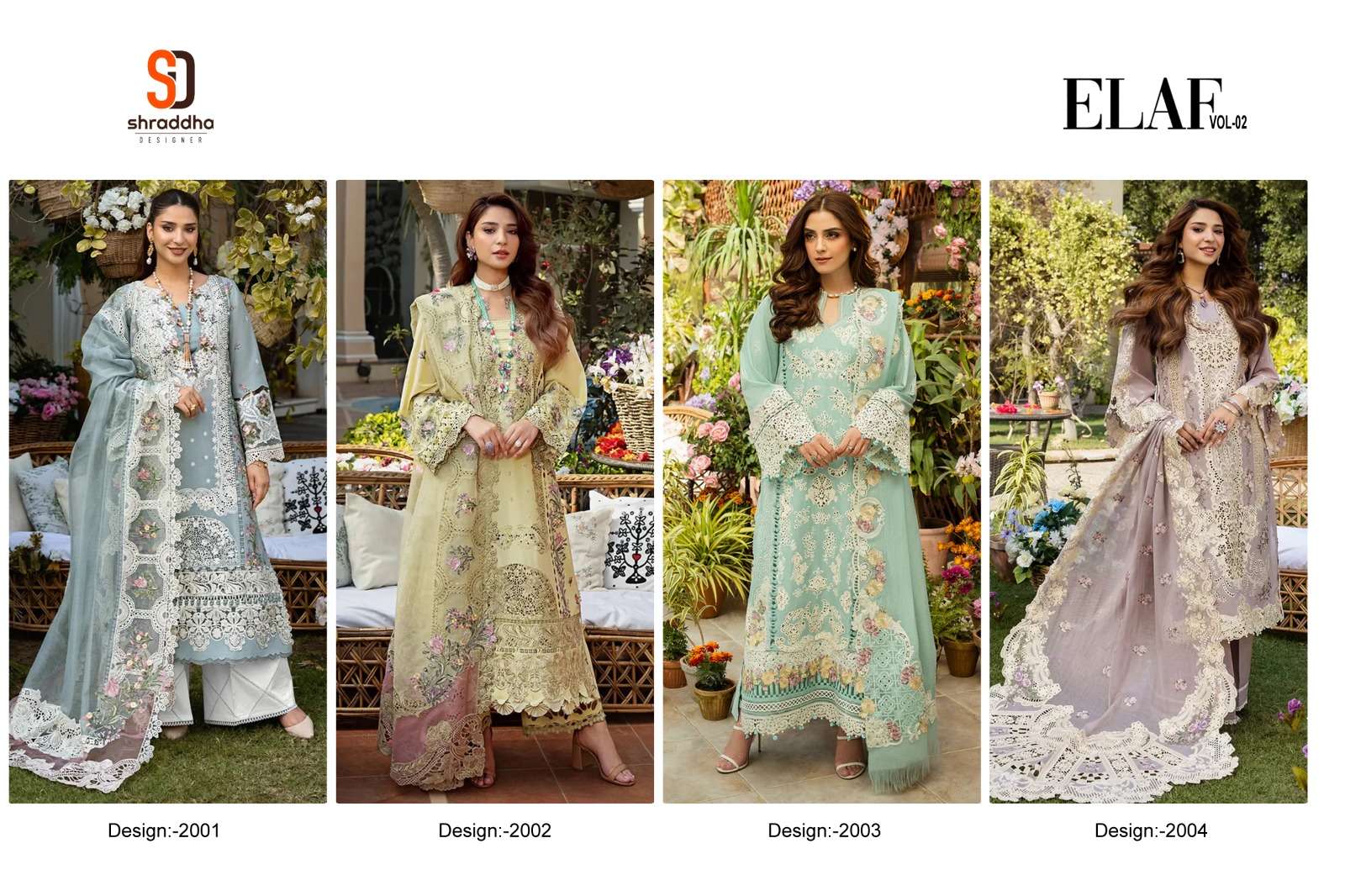 SHRADDHA DESIGNER ELAF VOL 2 COTTON EMBROIDERED PAKISTANI SUIT
