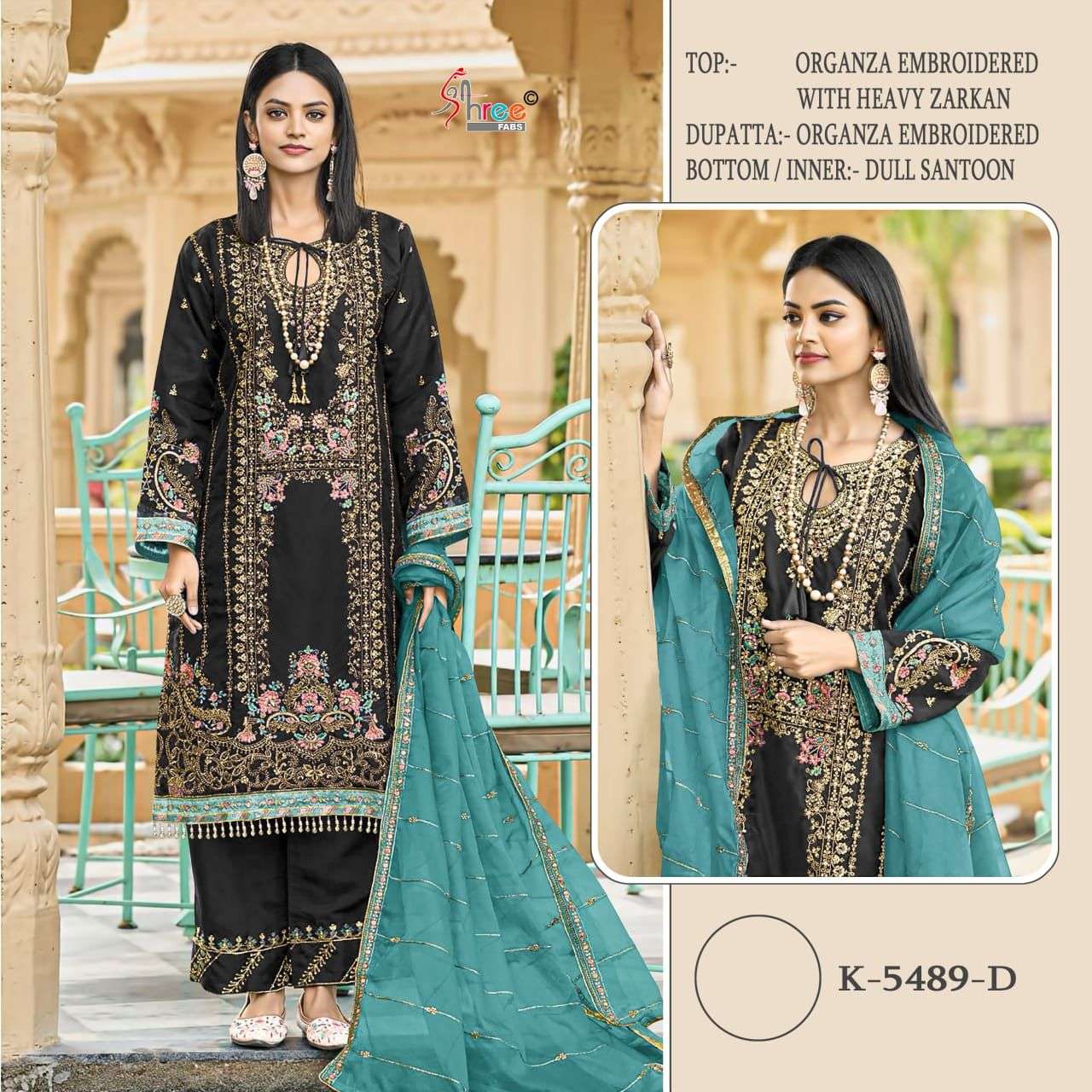 SHREE FABS K 5489 ORGANZA HEAVY EMBROIDERED PAKISTANI SUIT
