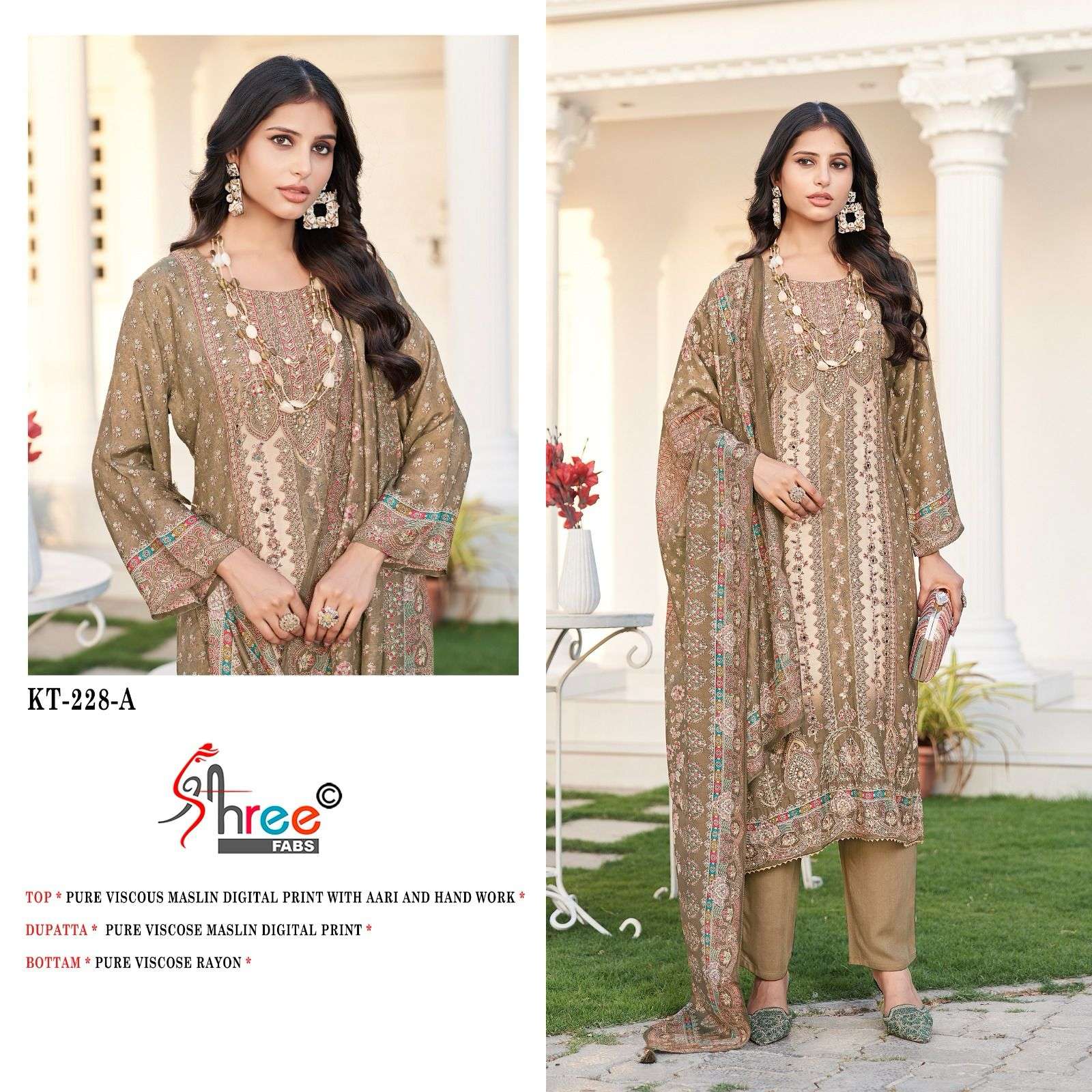 SHREE FABS KT 228 VISCOSE DESIGNER WORK FANCY SUIT