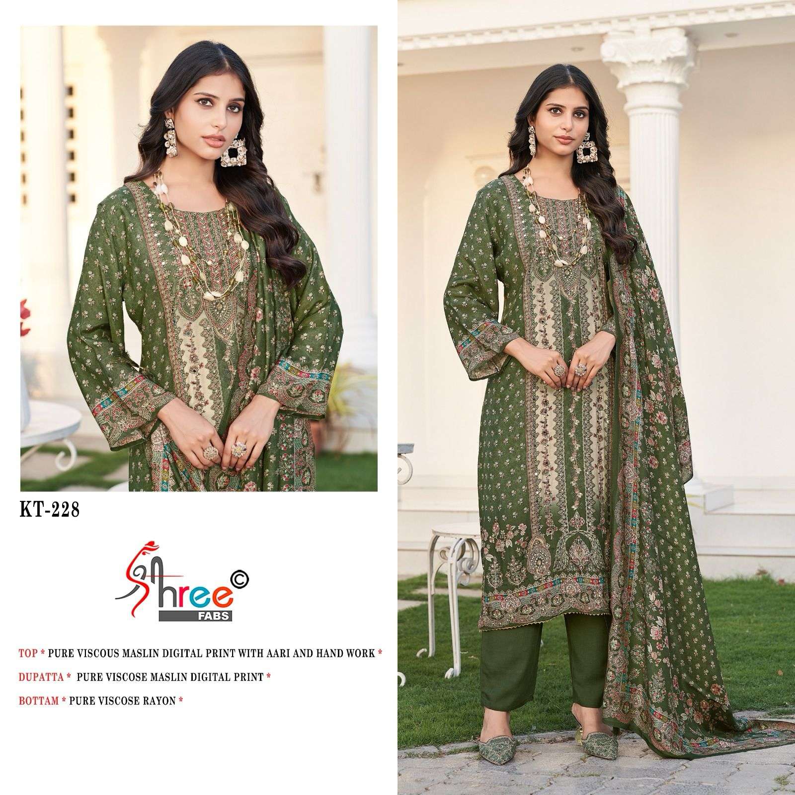 SHREE FABS KT 228 VISCOSE DESIGNER WORK FANCY SUIT
