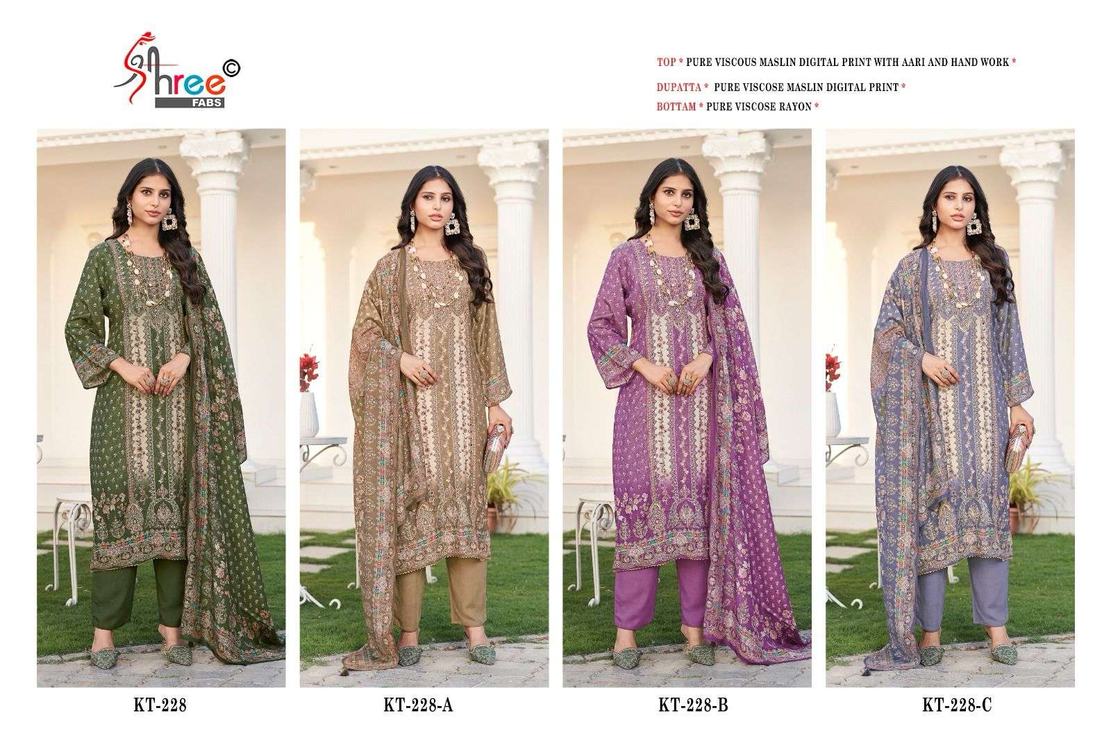 SHREE FABS KT 228 VISCOSE DESIGNER WORK FANCY SUIT