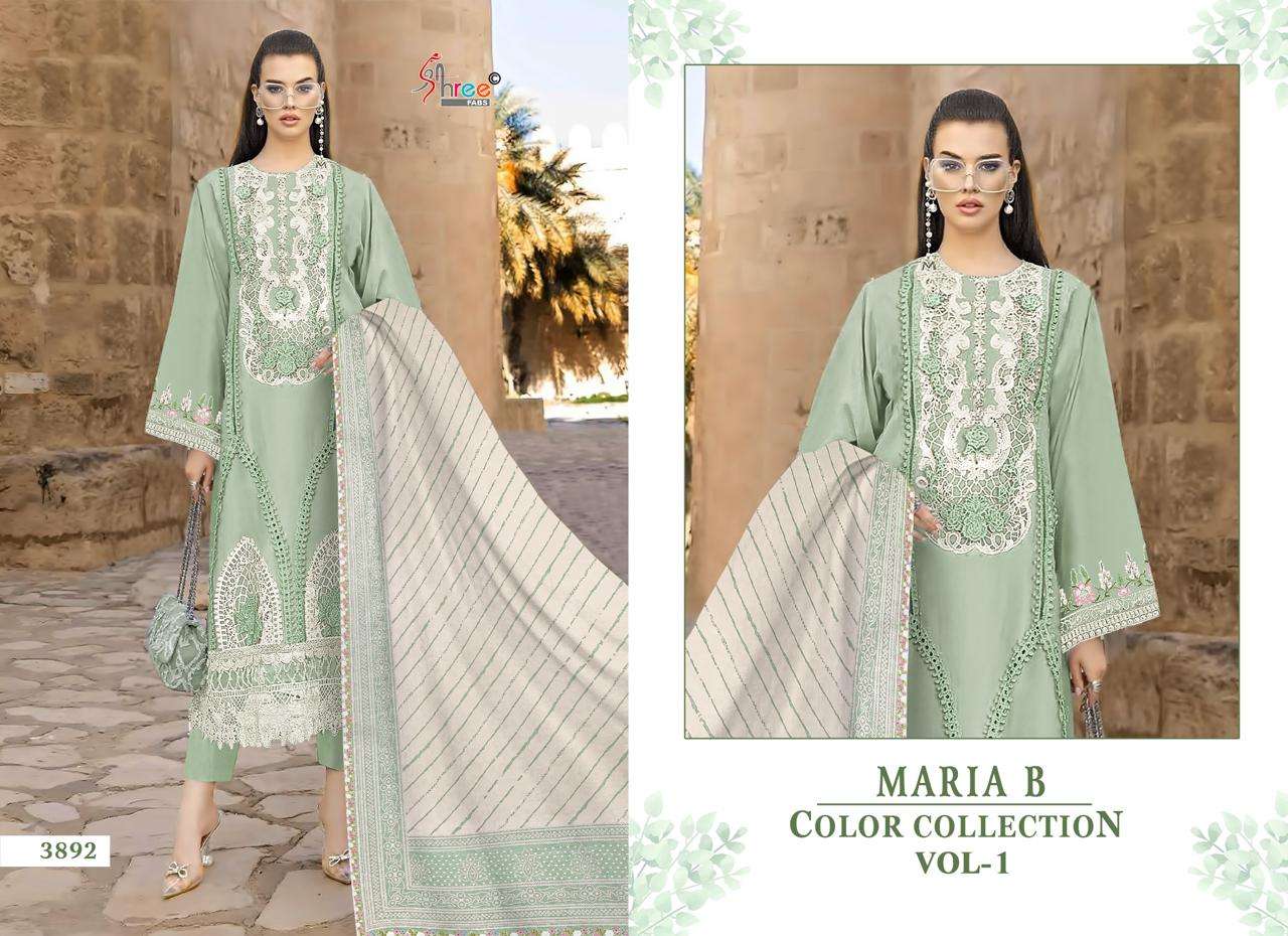 SHREE FABS MARIA B COLOUR COLLECTION VOL 1 COTTON EMBROIDERIES SUIT