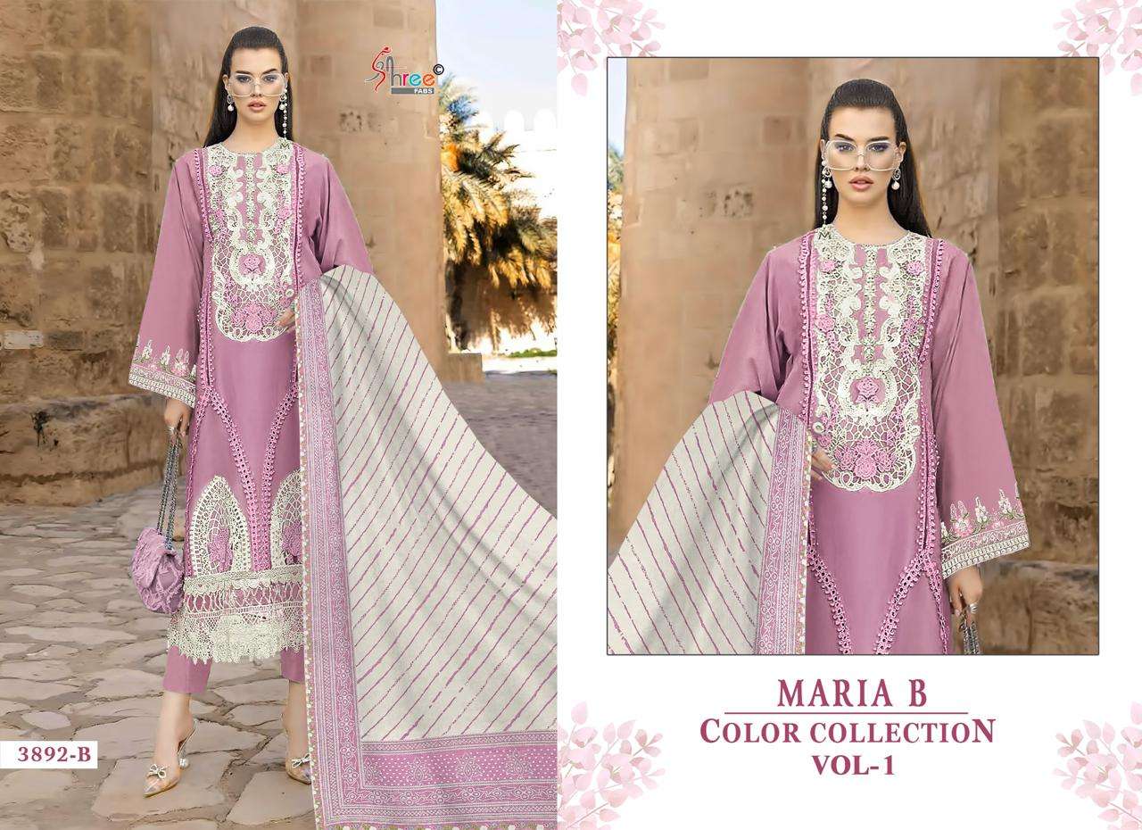 SHREE FABS MARIA B COLOUR COLLECTION VOL 1 COTTON EMBROIDERIES SUIT