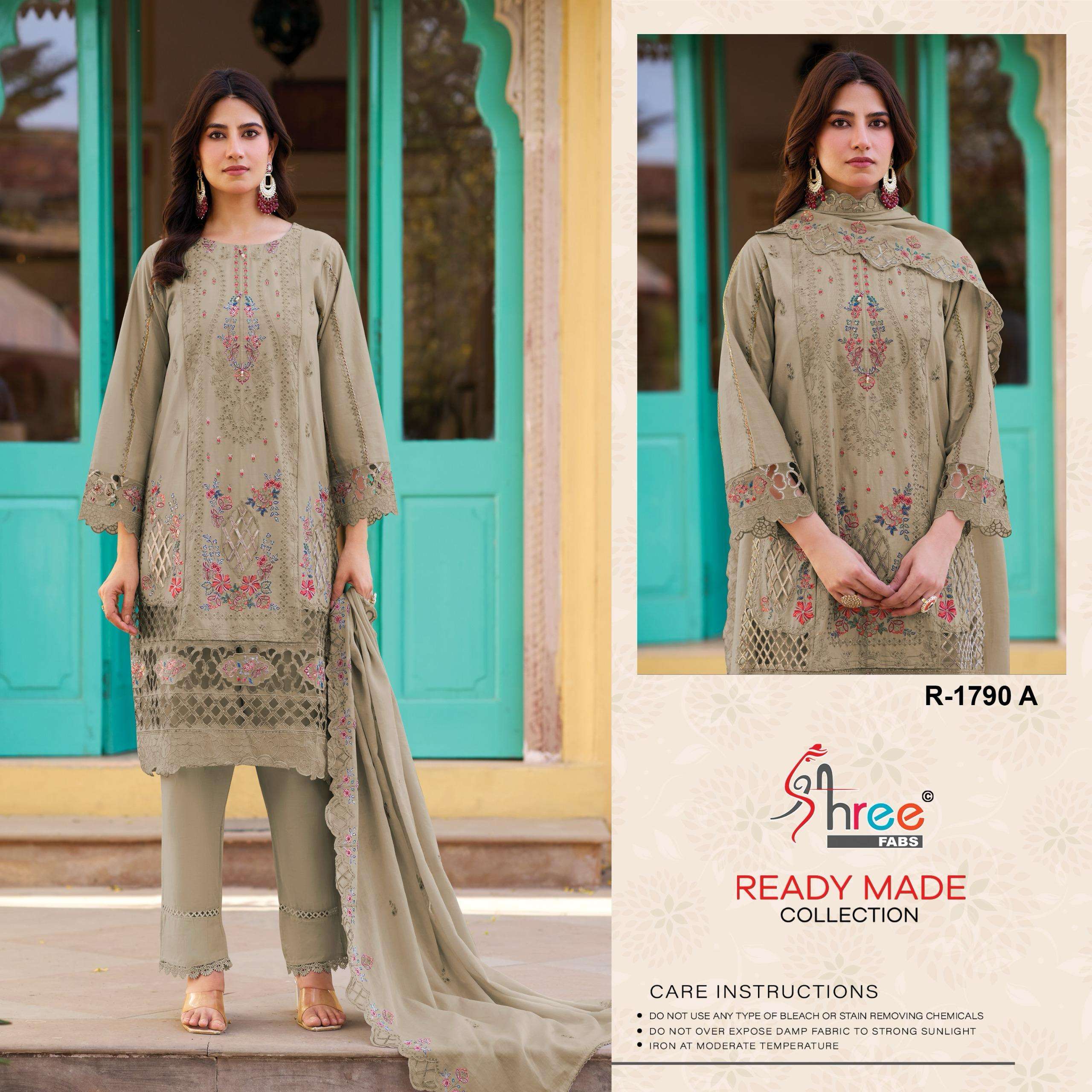 SHREE FABS R 1790 COTTON BEAUTIFUL EMBROIDERY DESIGNER SUIT