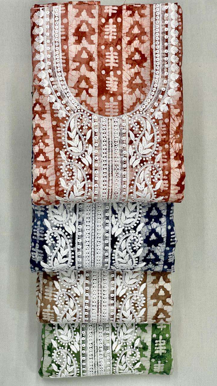 SIARA NON CATALOG VOL 6 COTTON BATIK PRINT WITH FANCY WORK SUIT