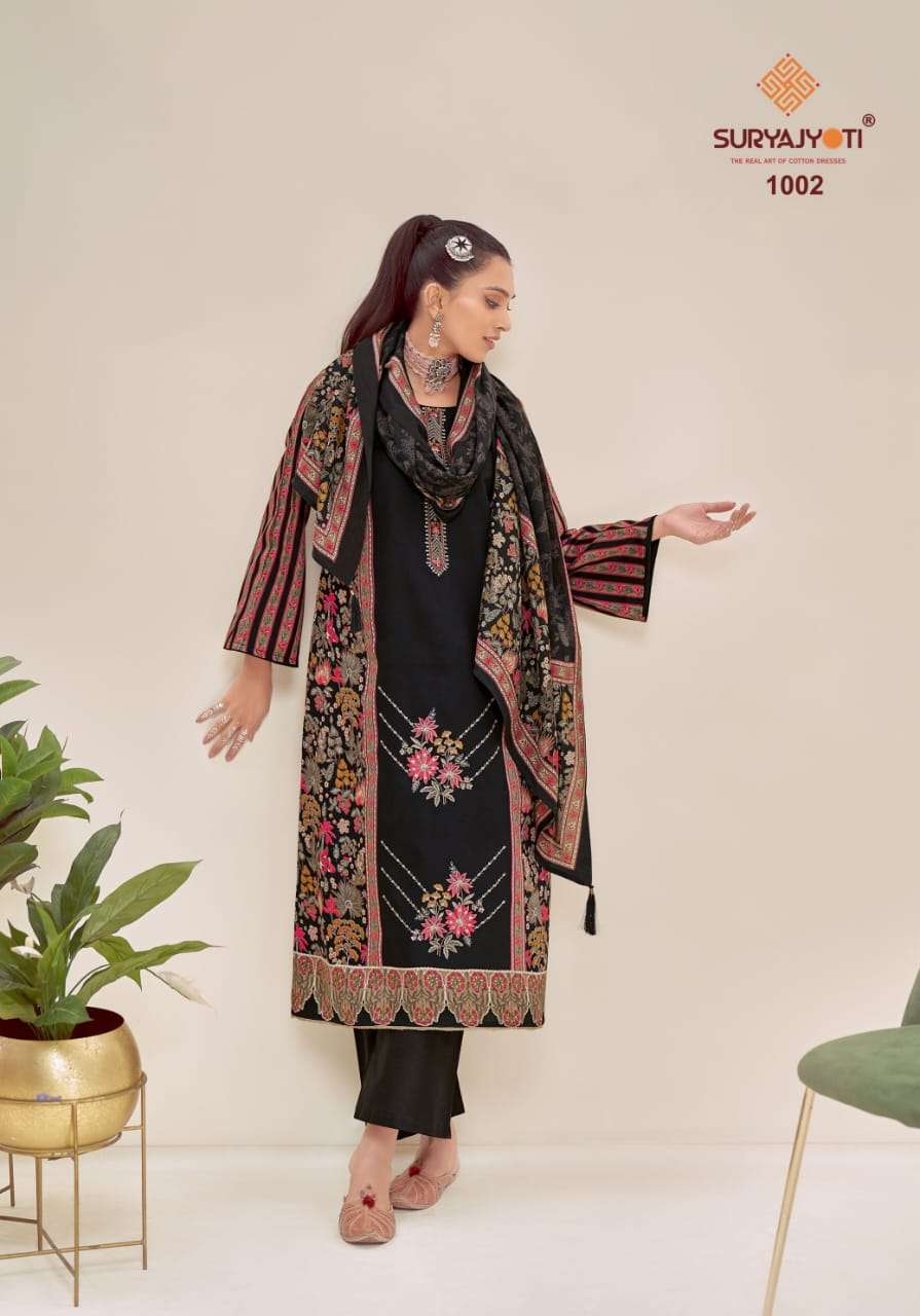 SURYAJYOTI KAAMINI VOL 1 JAM SATIN PRINT WITH EMBROIDERY WORK SUIT