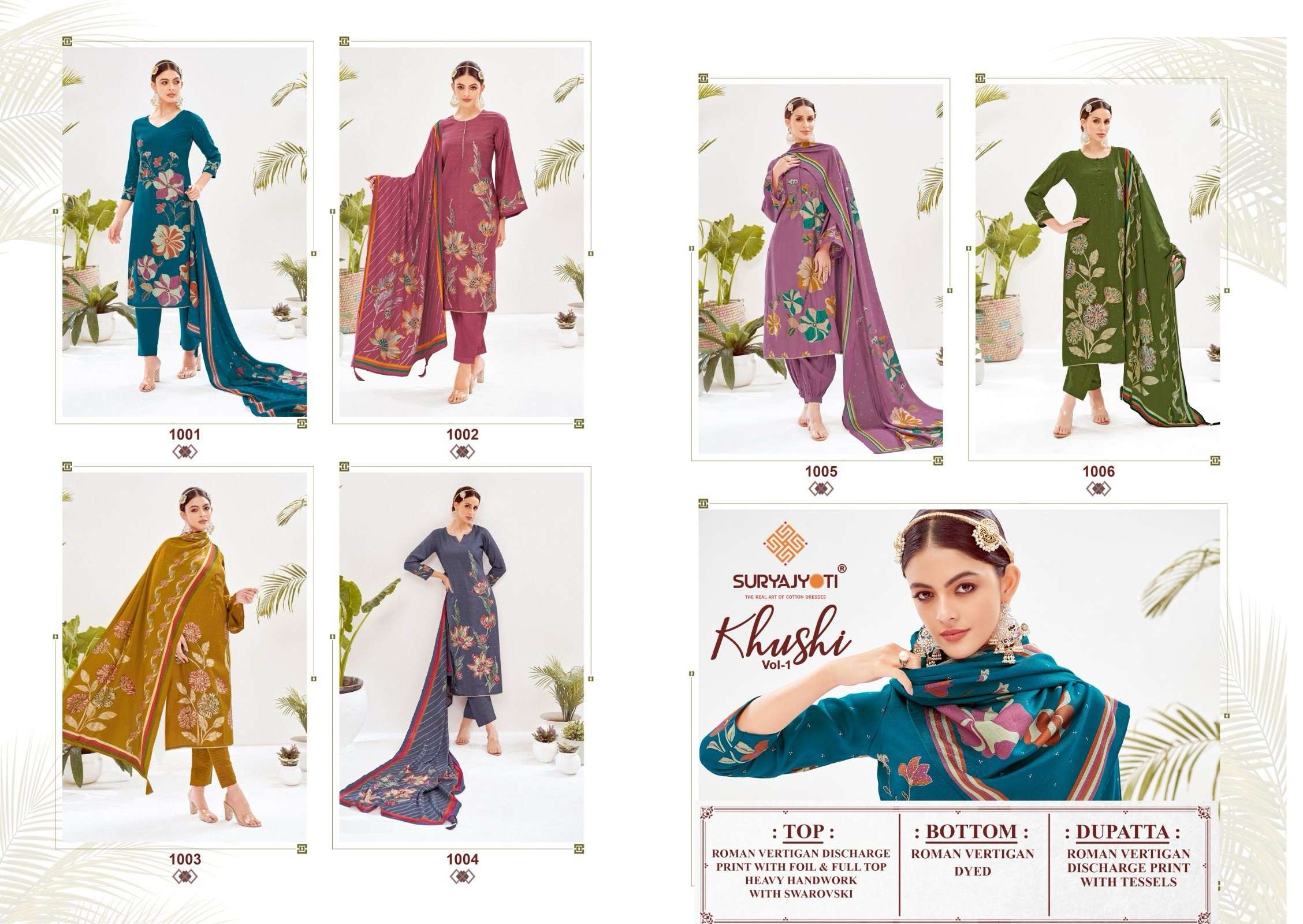  SURYAJYOTI KHUSHI VOL 1 SILK FANCY PRINT WITH HAND WORKS SUIT