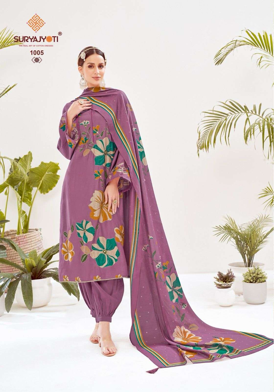 SURYAJYOTI KHUSHI VOL 1 SILK FANCY PRINT WITH HAND WORKS SUIT