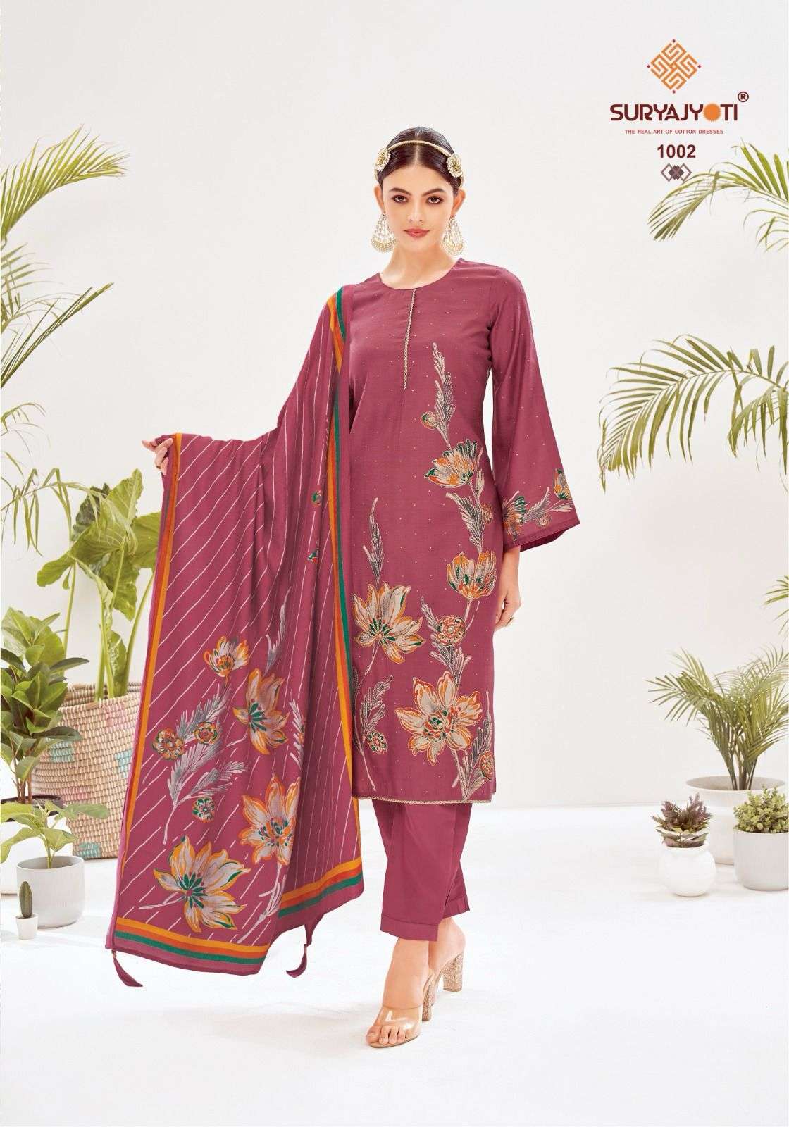  SURYAJYOTI KHUSHI VOL 1 SILK FANCY PRINT WITH HAND WORKS SUIT