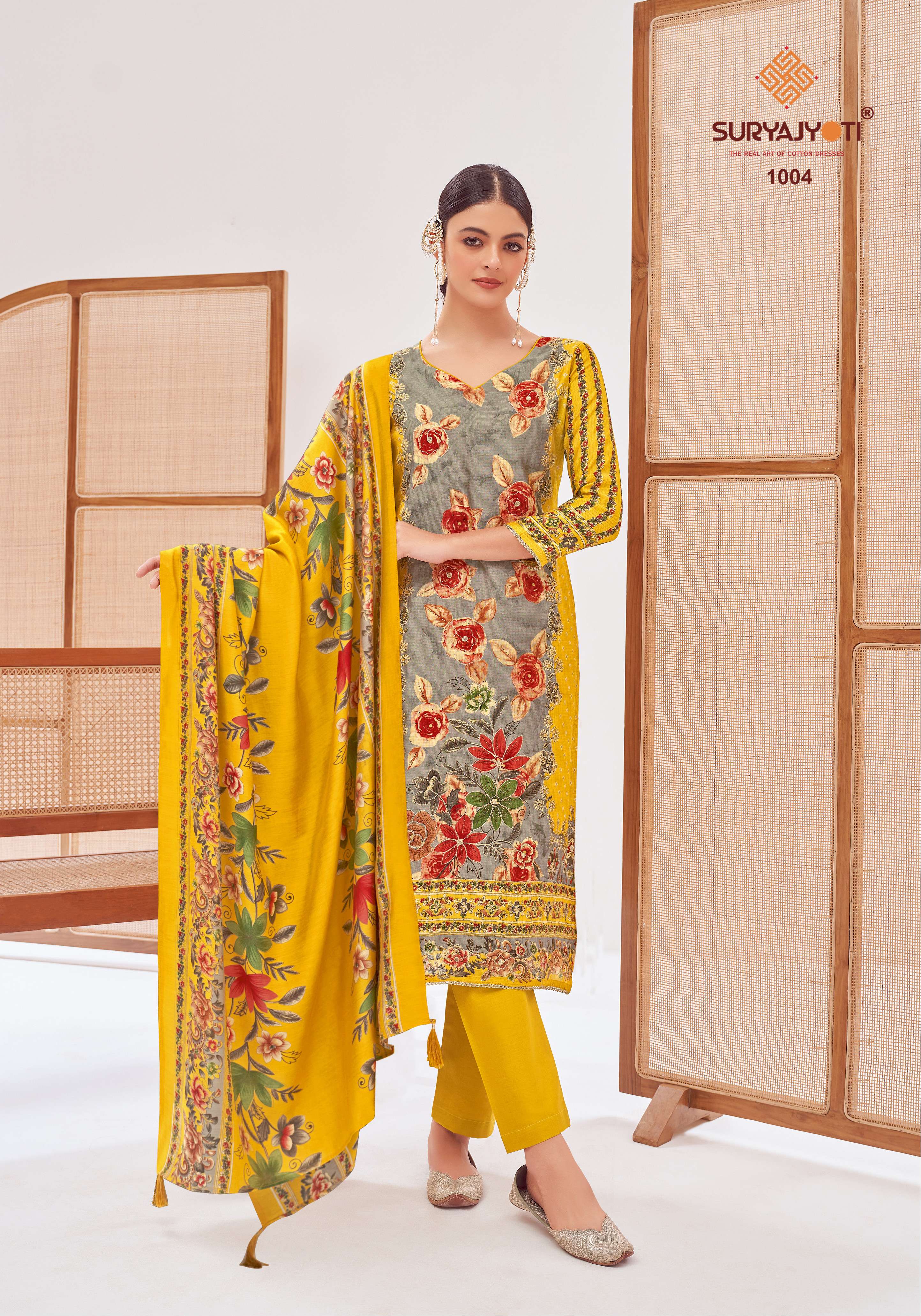 SURYAJYOTI  KUSUM VOL 1 SILK DESIGNER PRINT WITH WORK SUIT