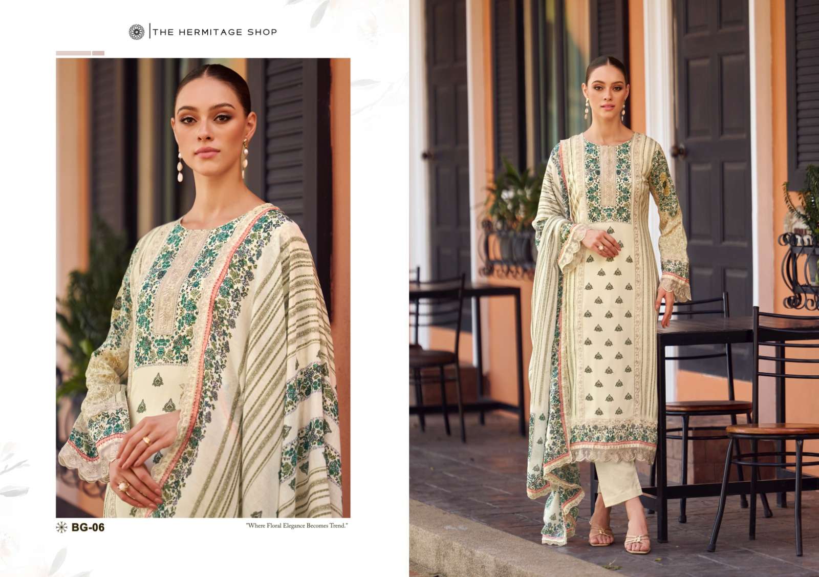 THE HERMITAGE SHOP BAGH HIT LIST JAM SATIN FANCY CHIKANKARI WORK SUIT