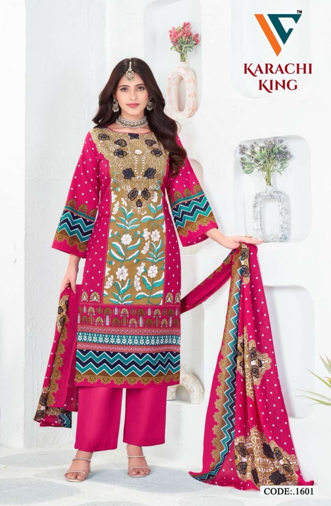 VANDANA‎‎‎ CREATION KARACHI KING VOL 16 COTTON DIGITAL PRINTS SALWAR SUIT