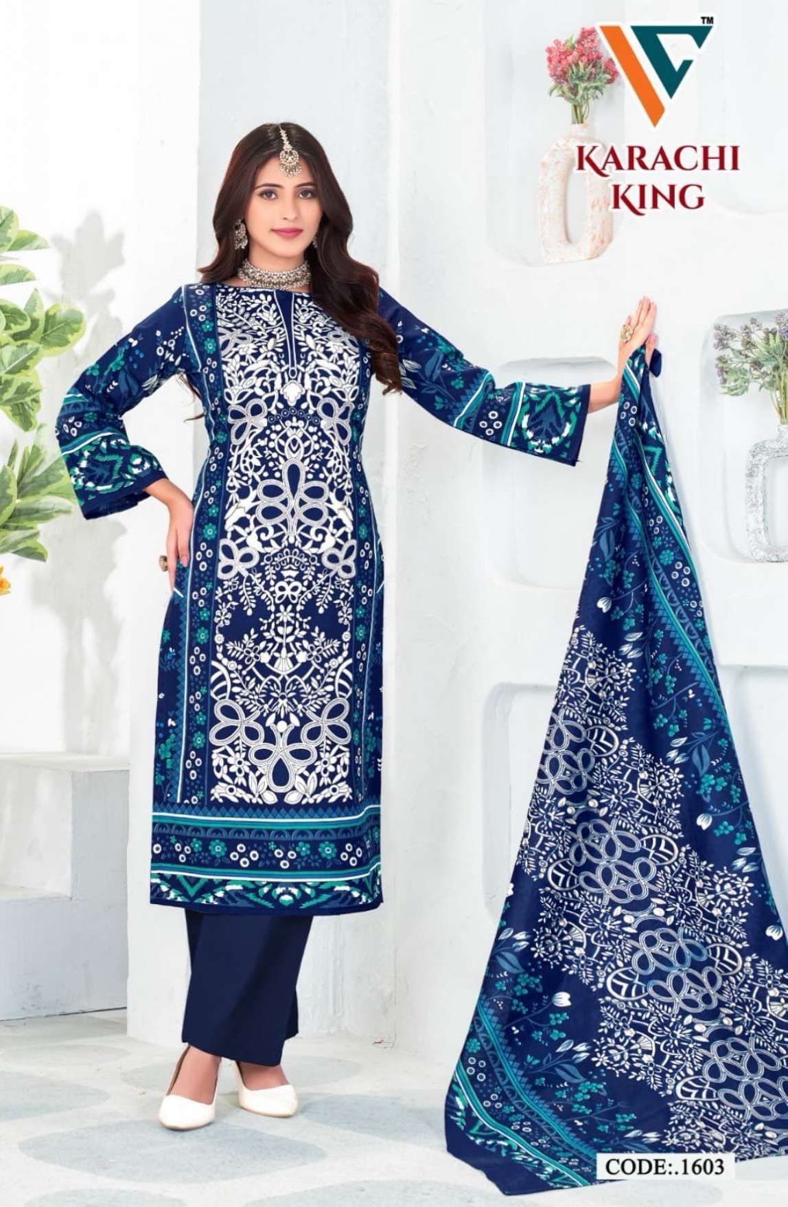 VANDANA‎‎‎ CREATION KARACHI KING VOL 16 COTTON DIGITAL PRINTS SALWAR SUIT