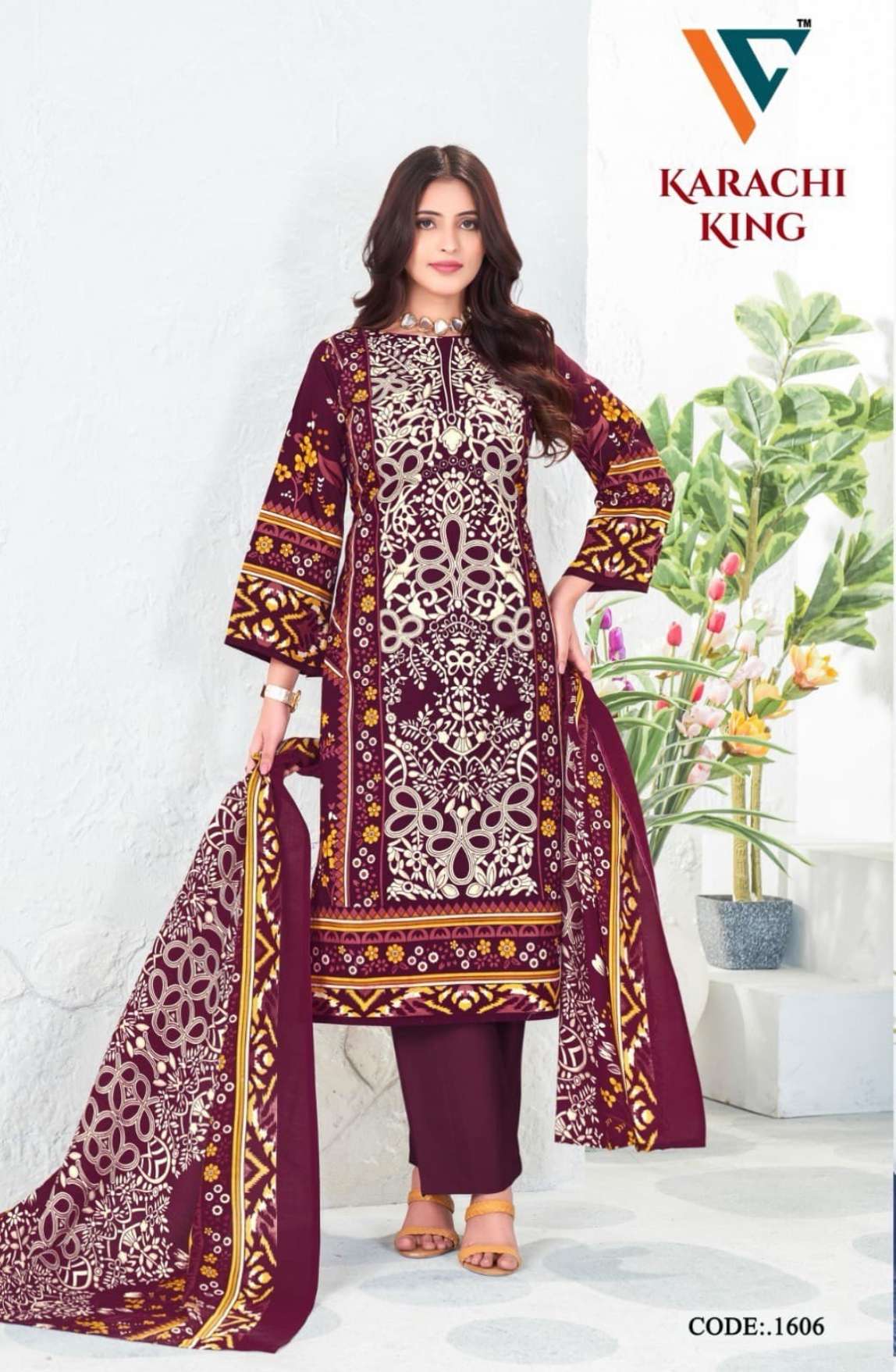 VANDANA‎‎‎ CREATION KARACHI KING VOL 16 COTTON DIGITAL PRINTS SALWAR SUIT