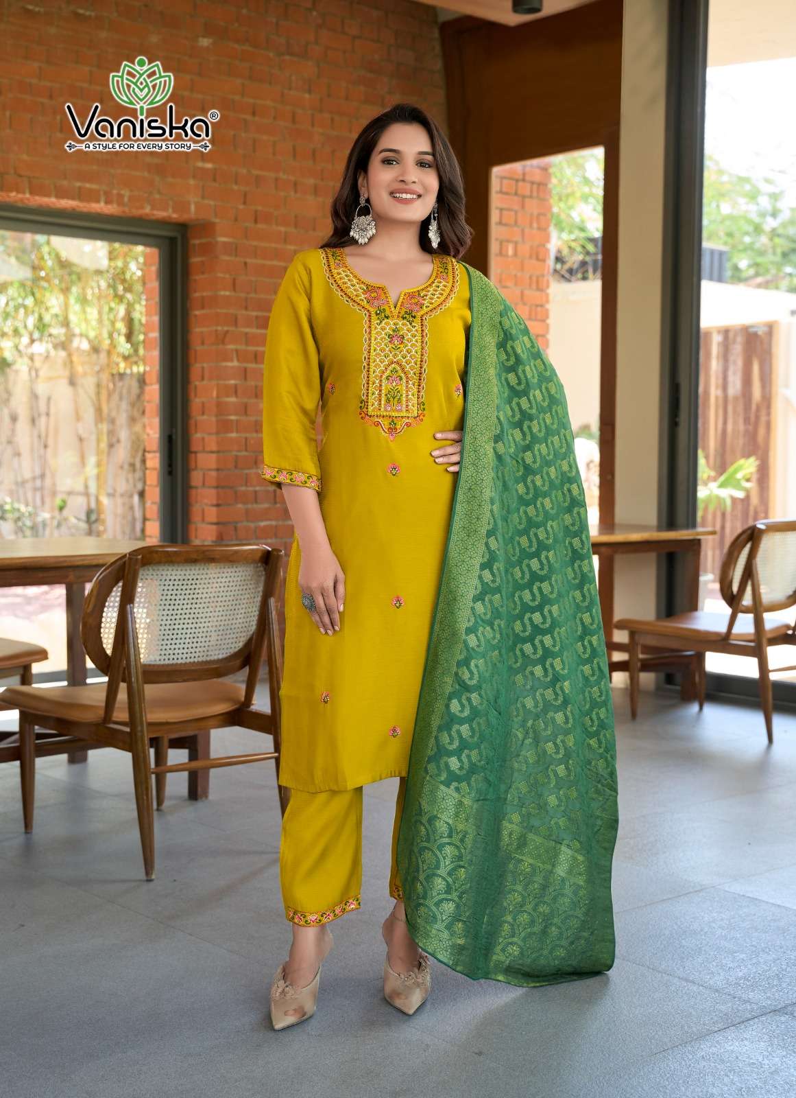 VANISKA FANTASY VOL 1 VISCOSE FANCY EMBROIDERIES KURTI COMBO SET