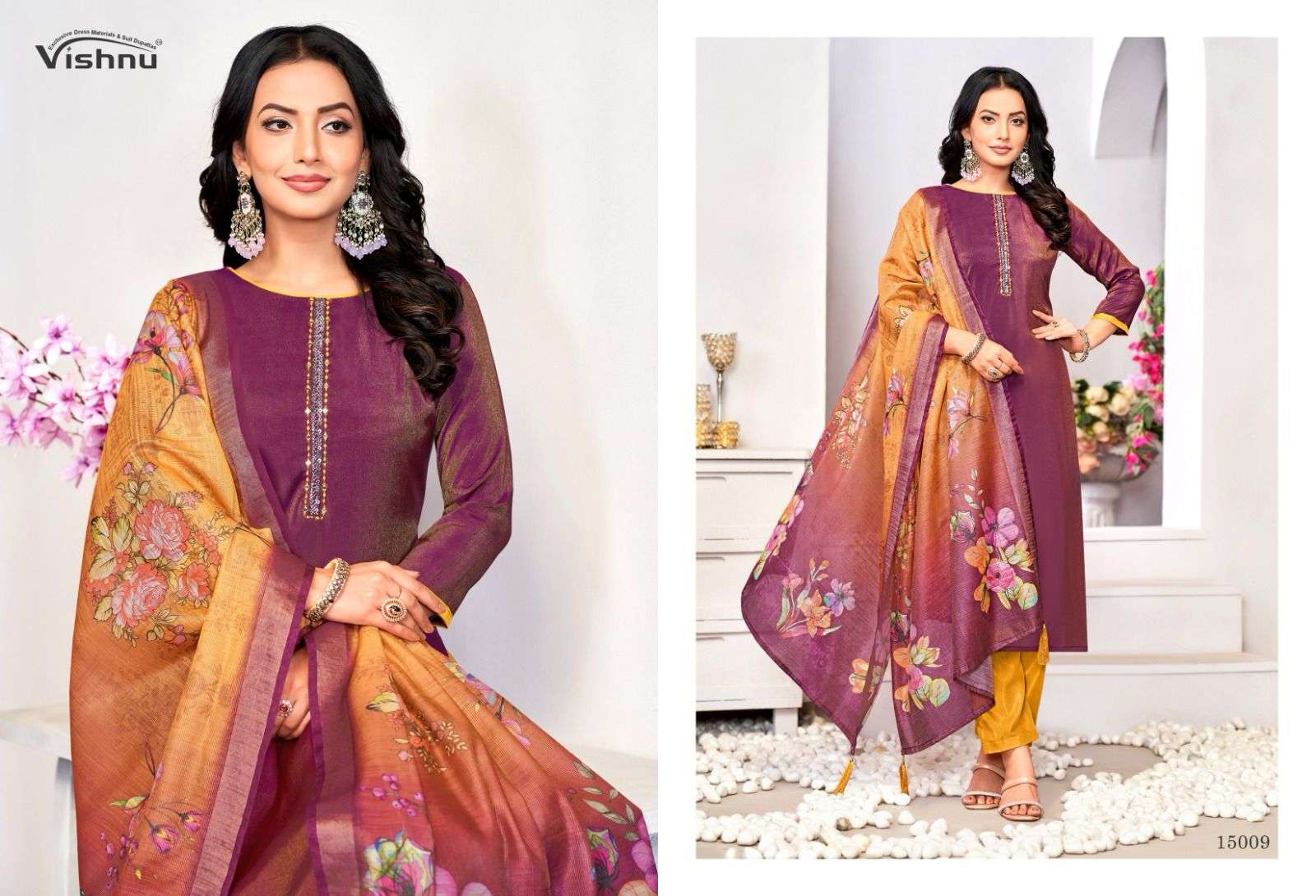 VISHNU IMPEX ALIZZA SIMER FABRIC FANCY WORK LADIES SALWAR SUIT
