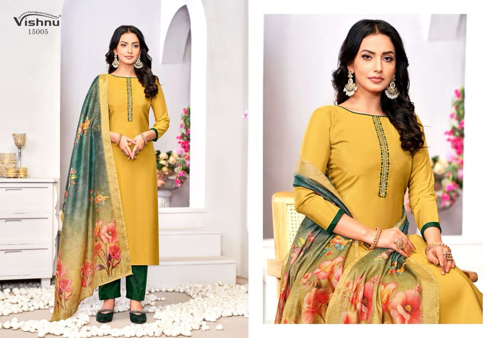 VISHNU IMPEX ALIZZA SIMER FABRIC FANCY WORK LADIES SALWAR SUIT
