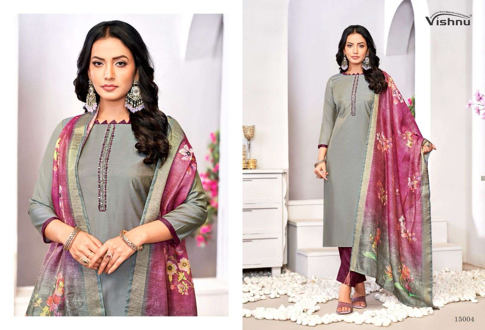 VISHNU IMPEX ALIZZA SIMER FABRIC FANCY WORK LADIES SALWAR SUIT