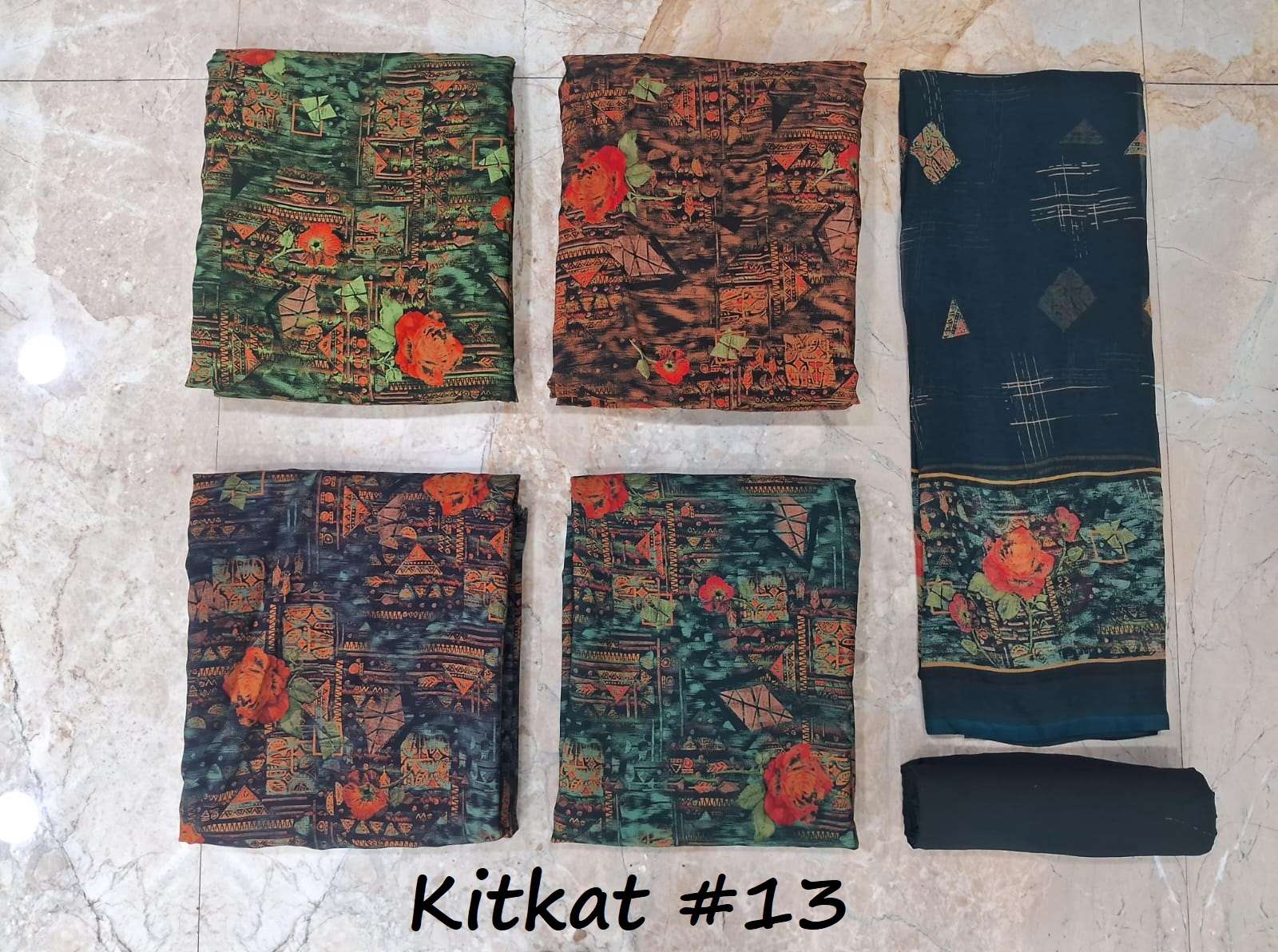 VISHWAM FABRICS KITKAT CREPE GEORGETTE DIGITAL PRINT WITH WORK SUIT
