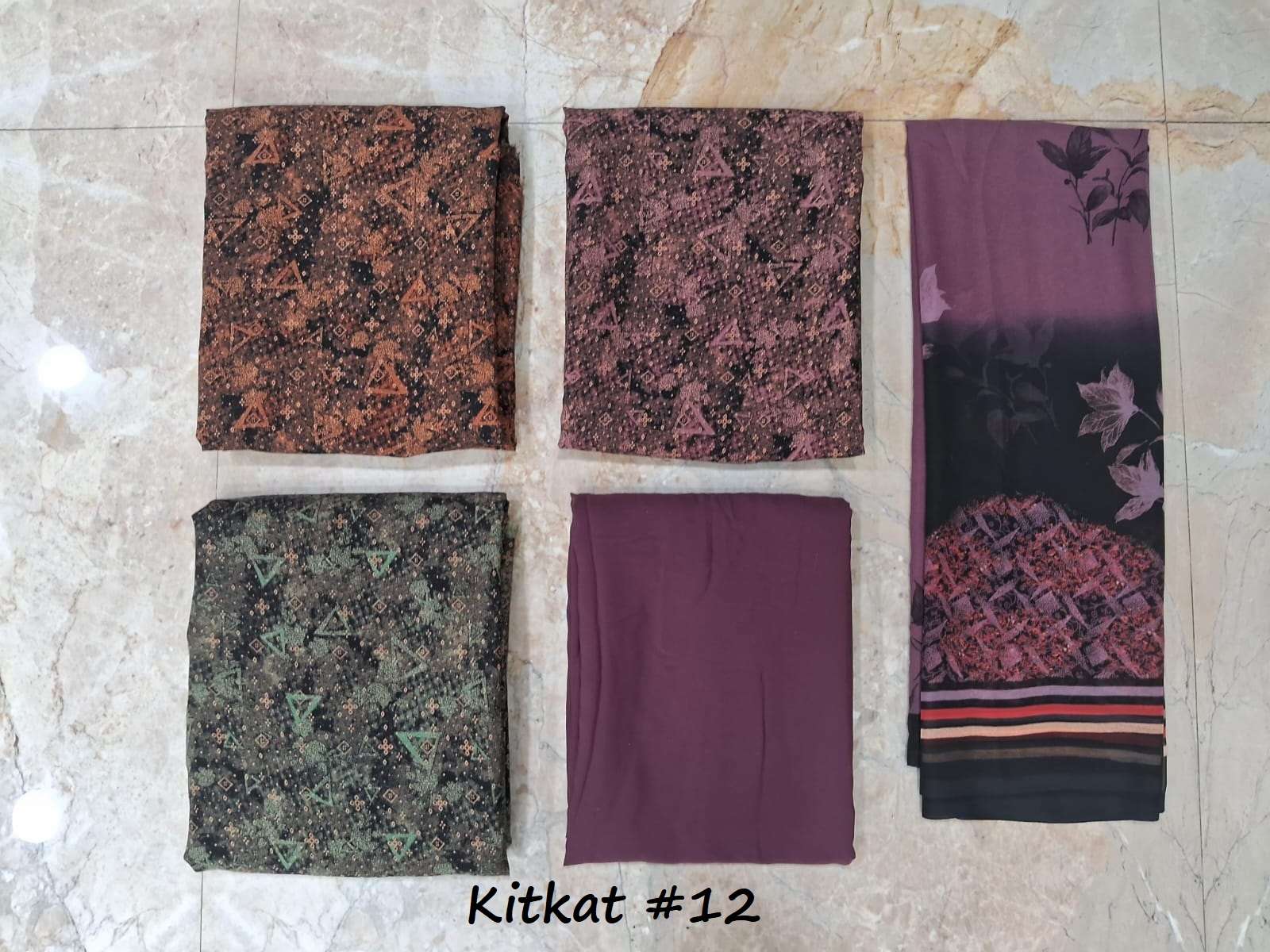 VISHWAM FABRICS KITKAT CREPE GEORGETTE DIGITAL PRINT WITH WORK SUIT