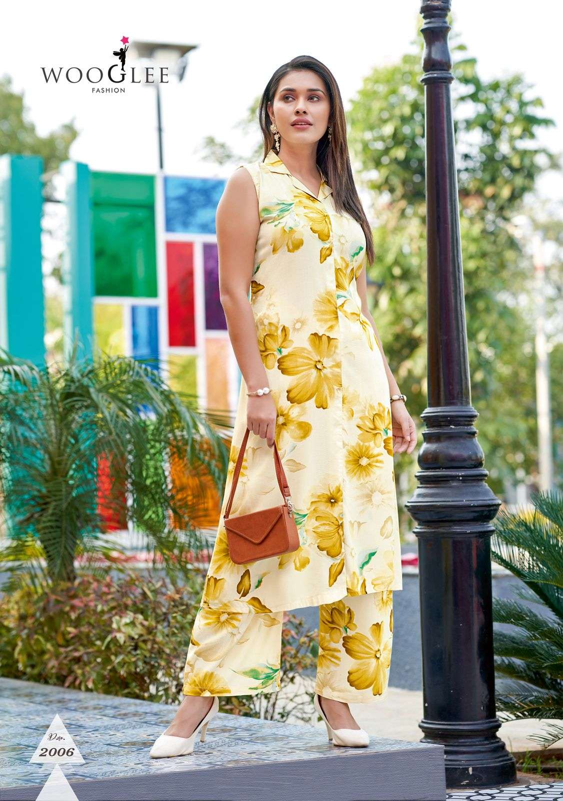 WOOGLEE SAMIKSHA RAYON PRINT FANCY LADIES KURTI WITH BOTTOM PAIR