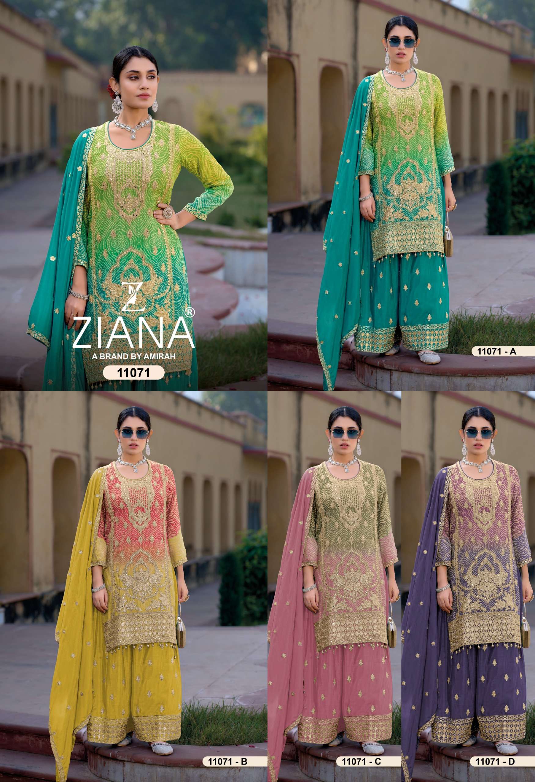 ZIANA D NO 11071 SILK HEAVY GEORGEOUS DESIGNER READY MADE SUIT