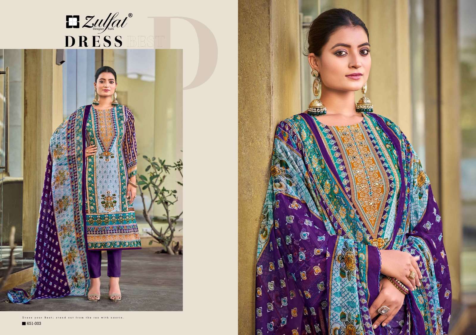 ZULFAT DESIGNER SUITS NAFISA VISCOSE DESIGNER PRINT WITH WORK SUIT 