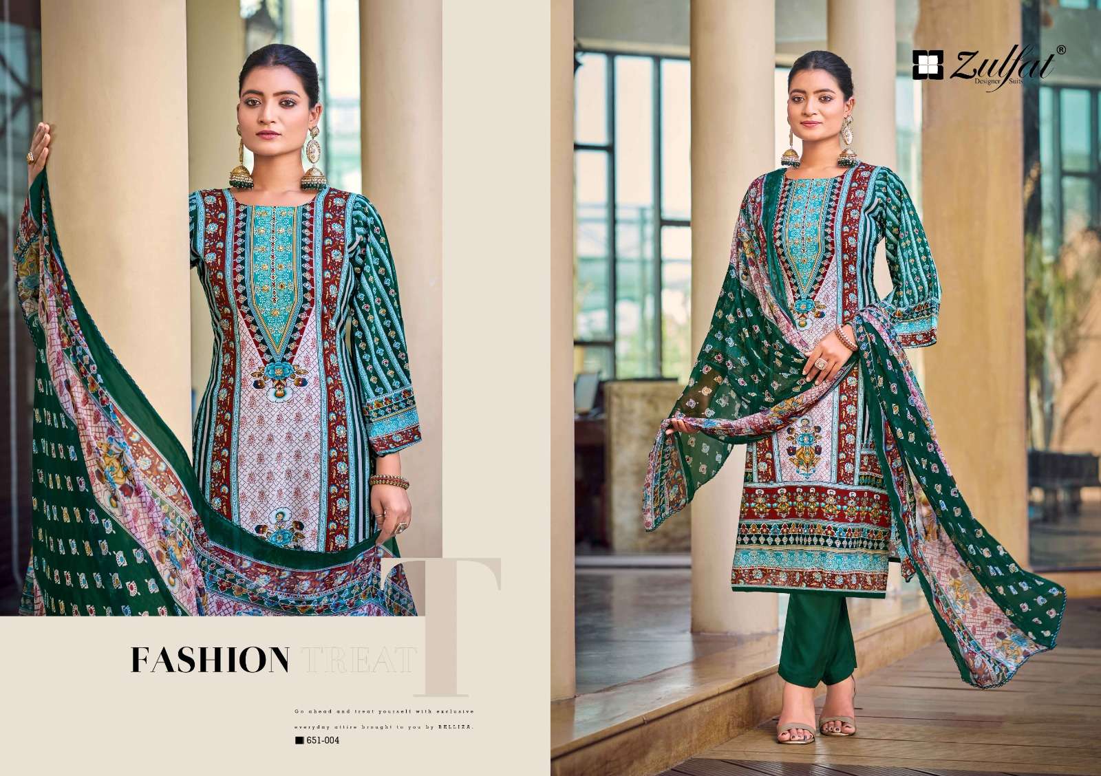 ZULFAT DESIGNER SUITS NAFISA VISCOSE DESIGNER PRINT WITH WORK SUIT 