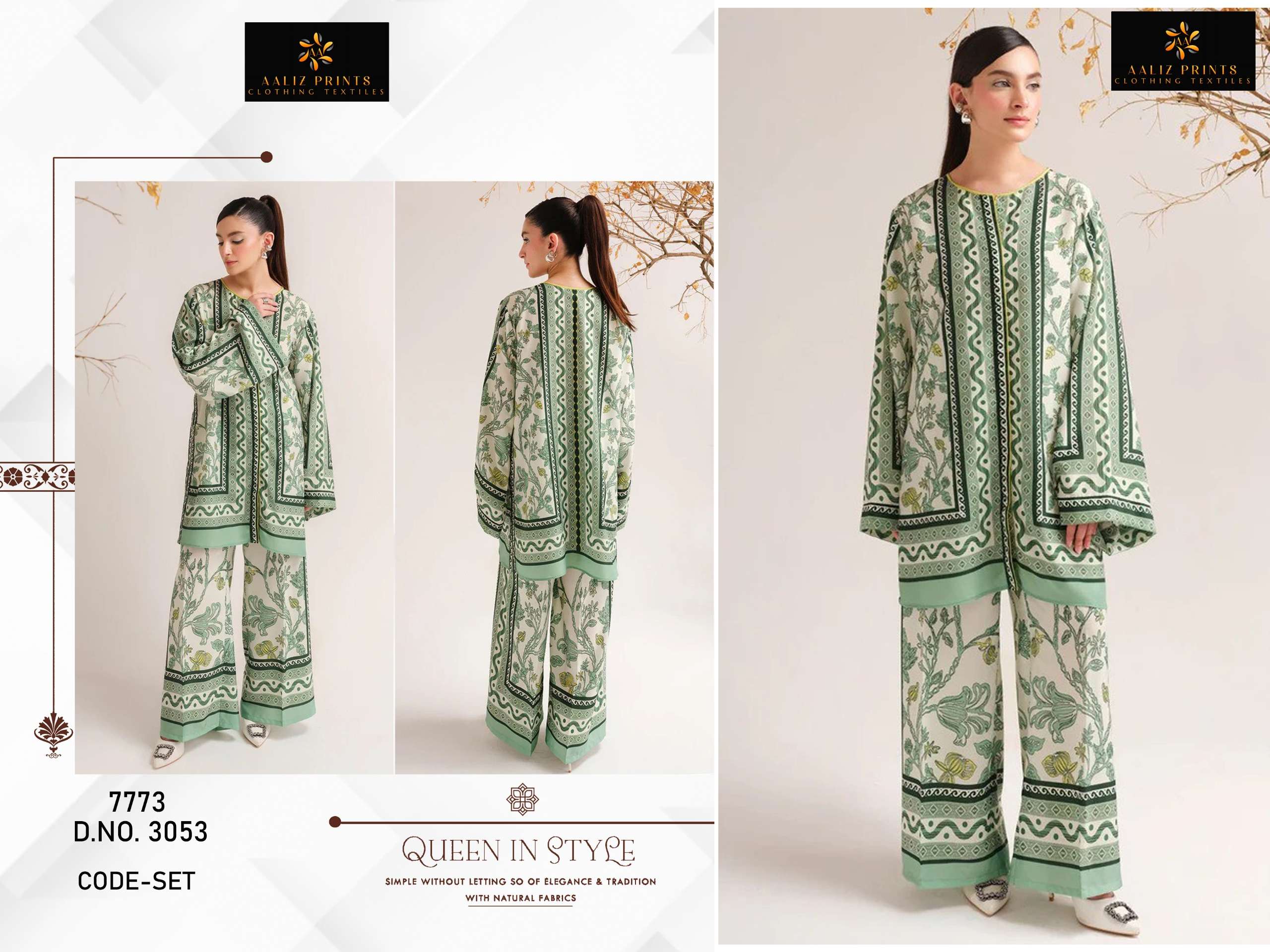 AALIZ PRINTS CODE SET VOL 2 LAWN COTTON PAKISTANI STYLE KURTI WITH PANT SET