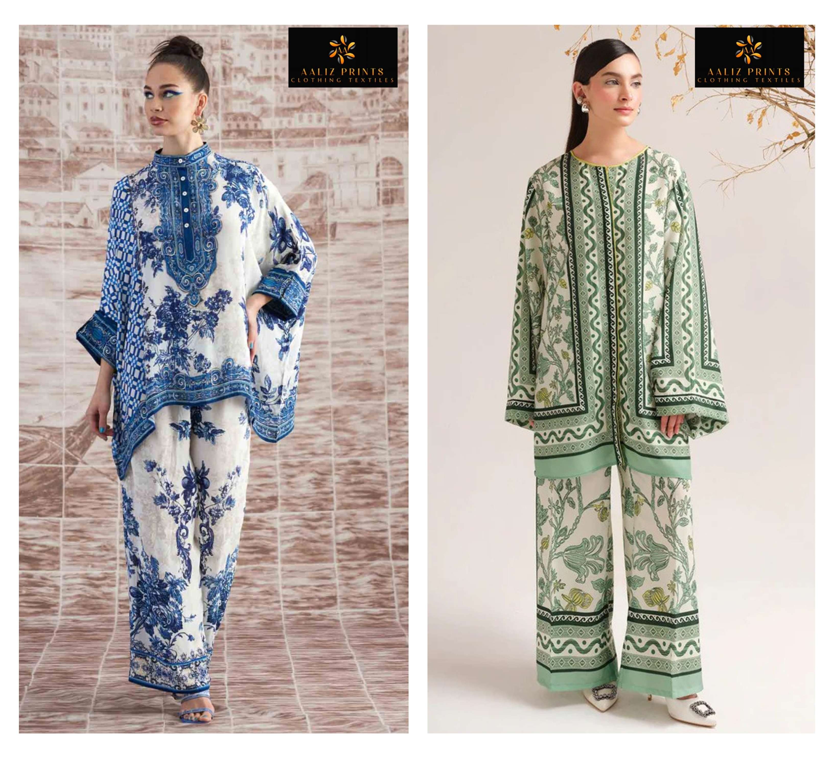 AALIZ PRINTS CODE SET VOL 2 LAWN COTTON PAKISTANI STYLE KURTI WITH PANT SET