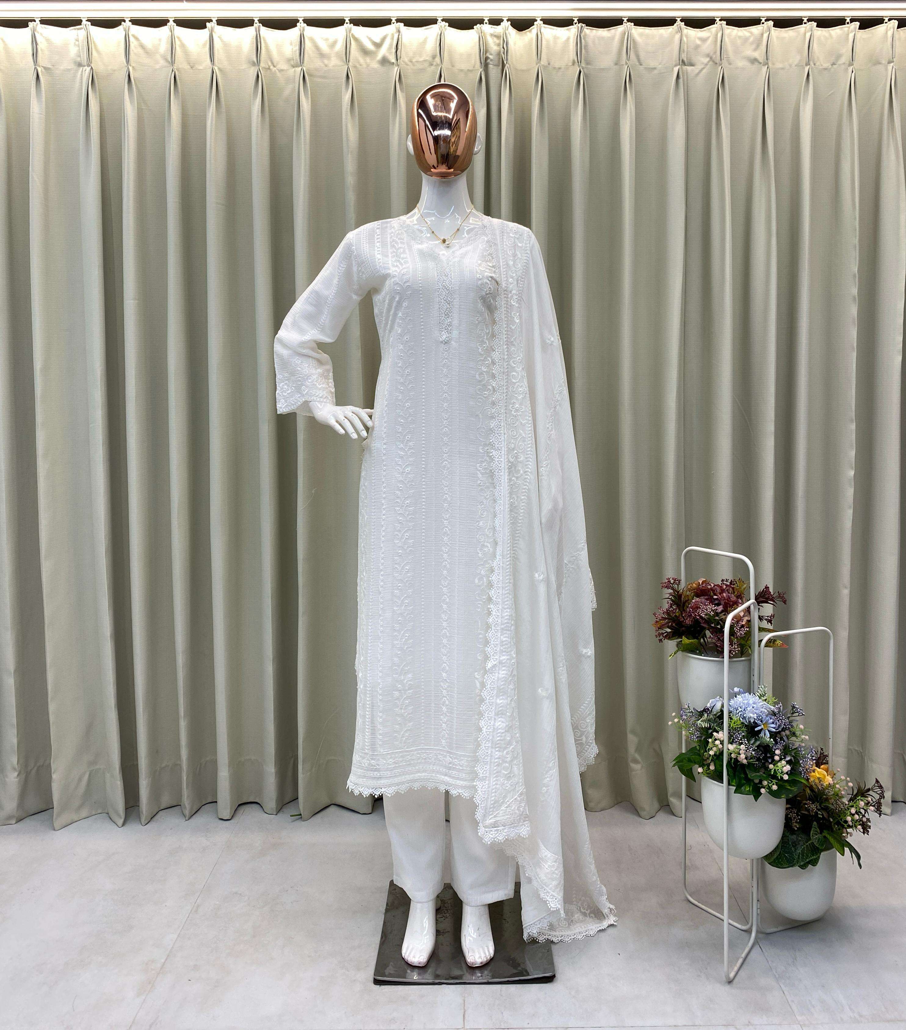 AK 322 CHINON THREAD EMBROIDERY DESIGNER FANCY LADIES SUIT