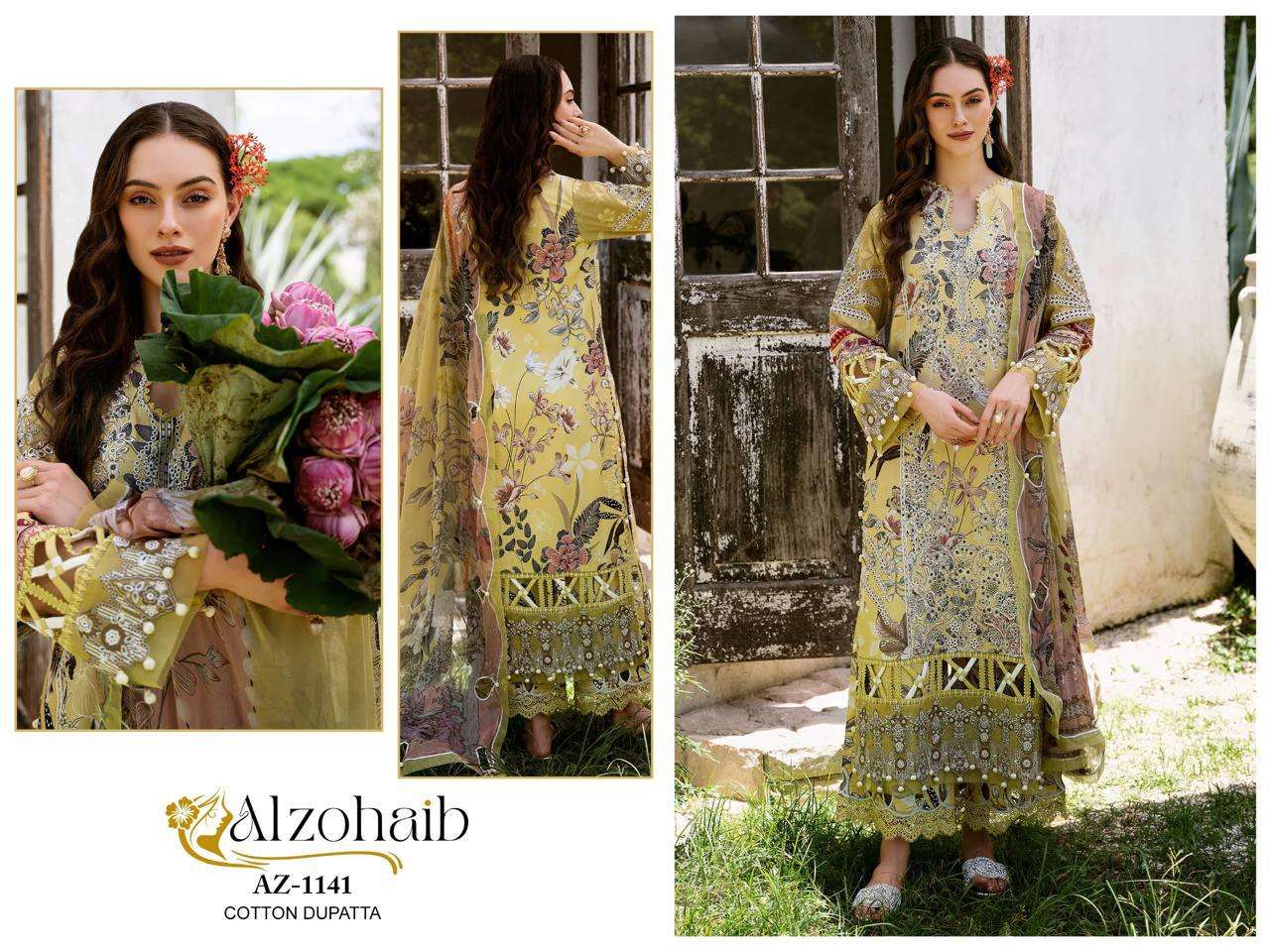 AL ZOHAIB AZ 1133 TO 1142 COTTON FANCY WORK SALWAR KAMEEZ 