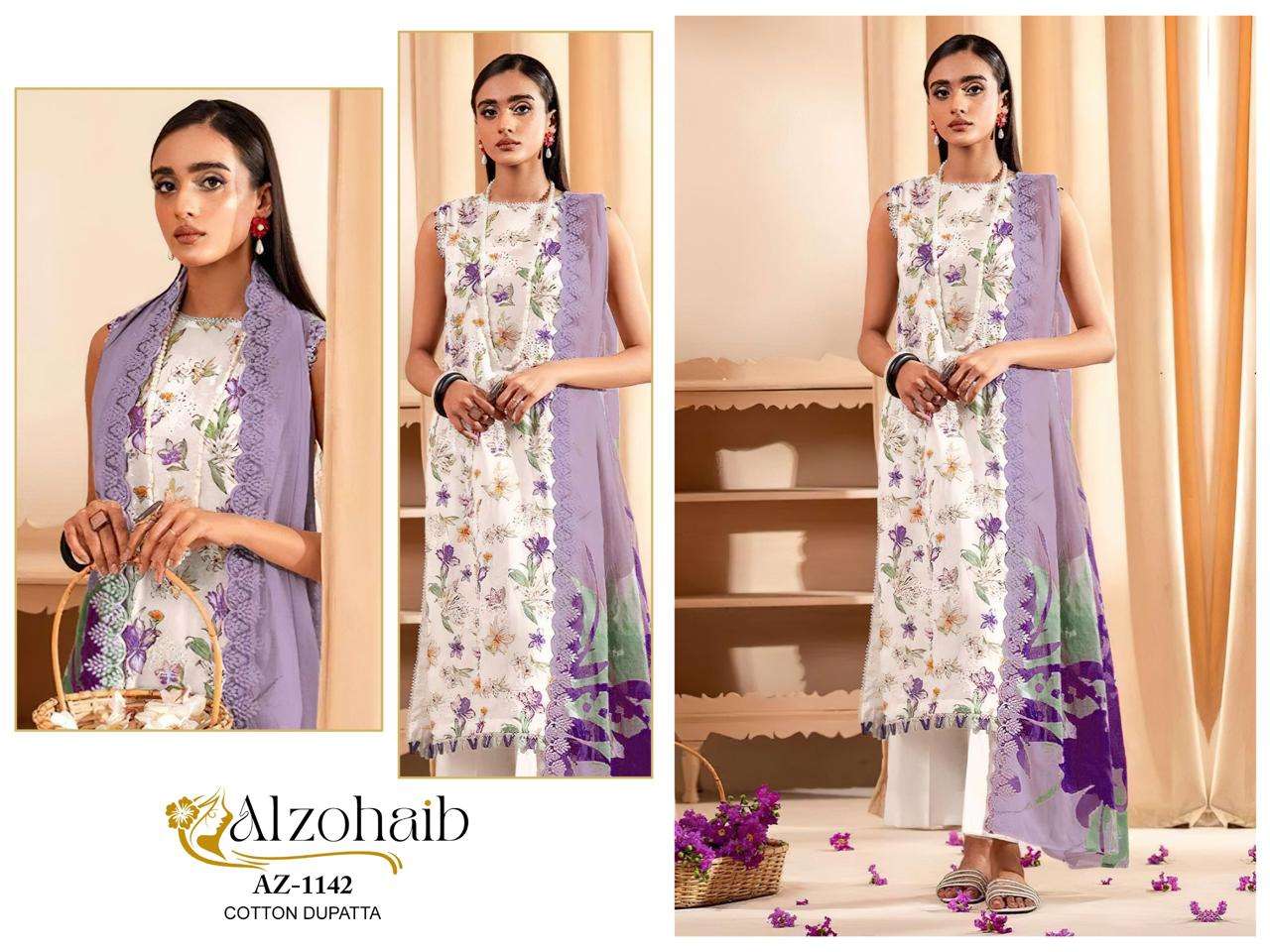 AL ZOHAIB AZ 1133 TO 1142 COTTON FANCY WORK SALWAR KAMEEZ 