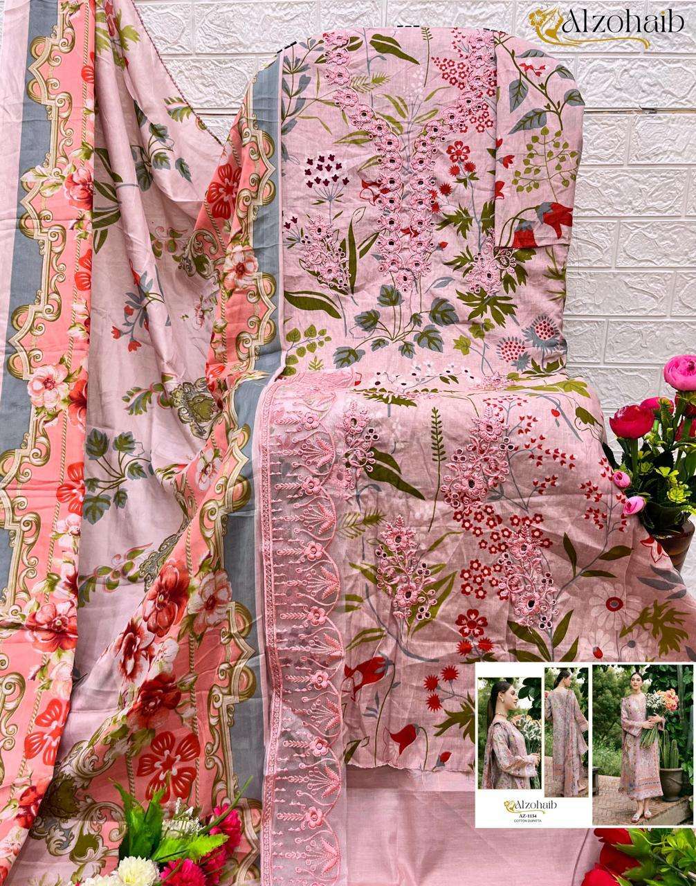 AL ZOHAIB AZ 1133 TO 1142 COTTON FANCY WORK SALWAR KAMEEZ 