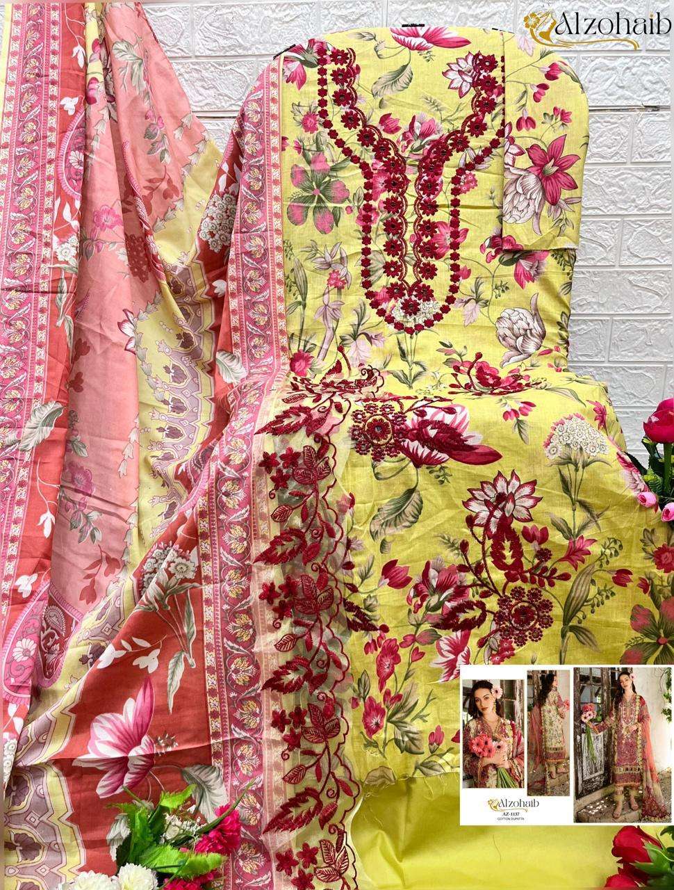 AL ZOHAIB AZ 1133 TO 1142 COTTON FANCY WORK SALWAR KAMEEZ 