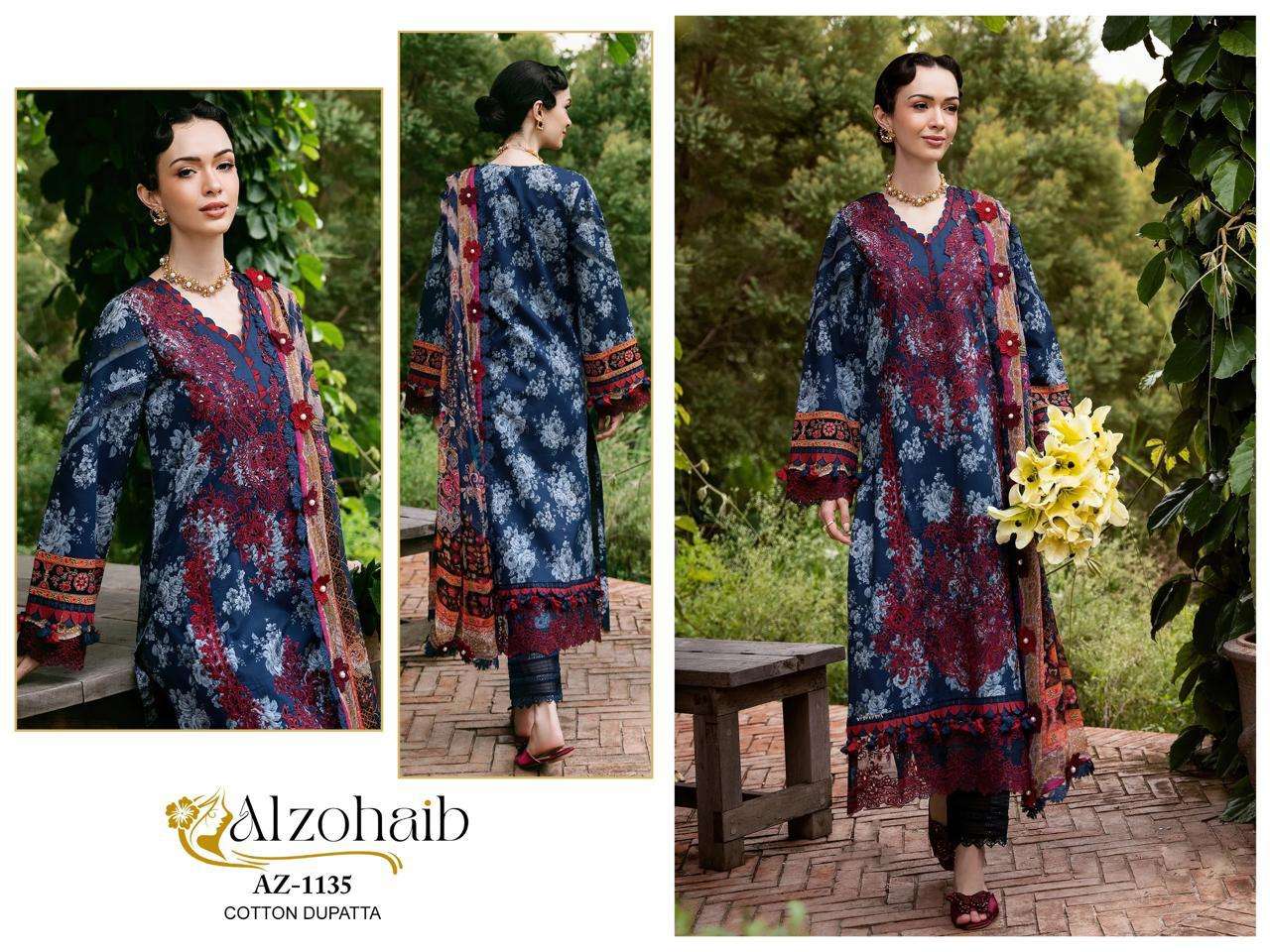 AL ZOHAIB AZ 1133 TO 1142 COTTON FANCY WORK SALWAR KAMEEZ 