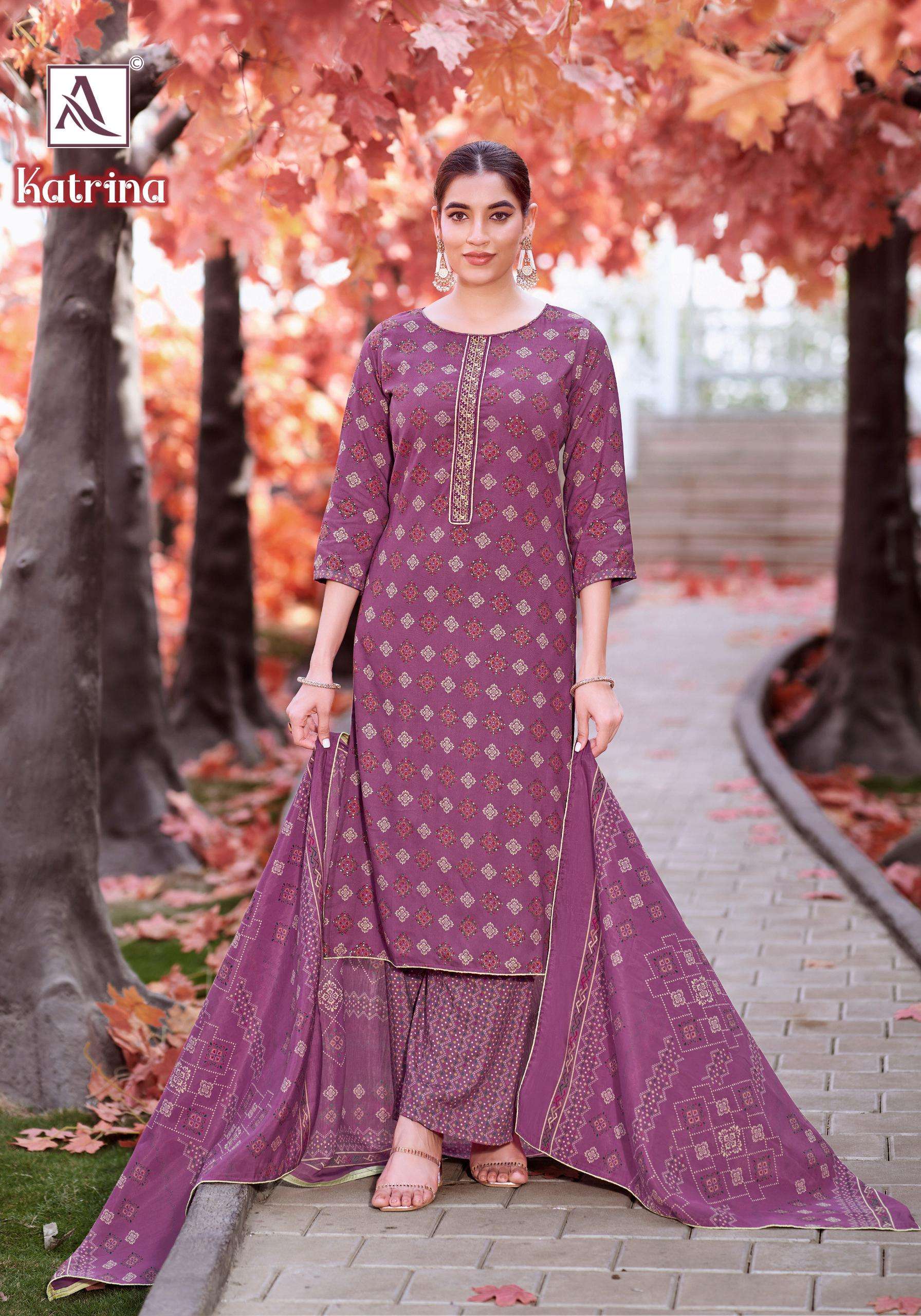 ALOK SUITS KATRINA VISCOSE PRINT WITH FANCY EMBROIDERY WORK SUIT