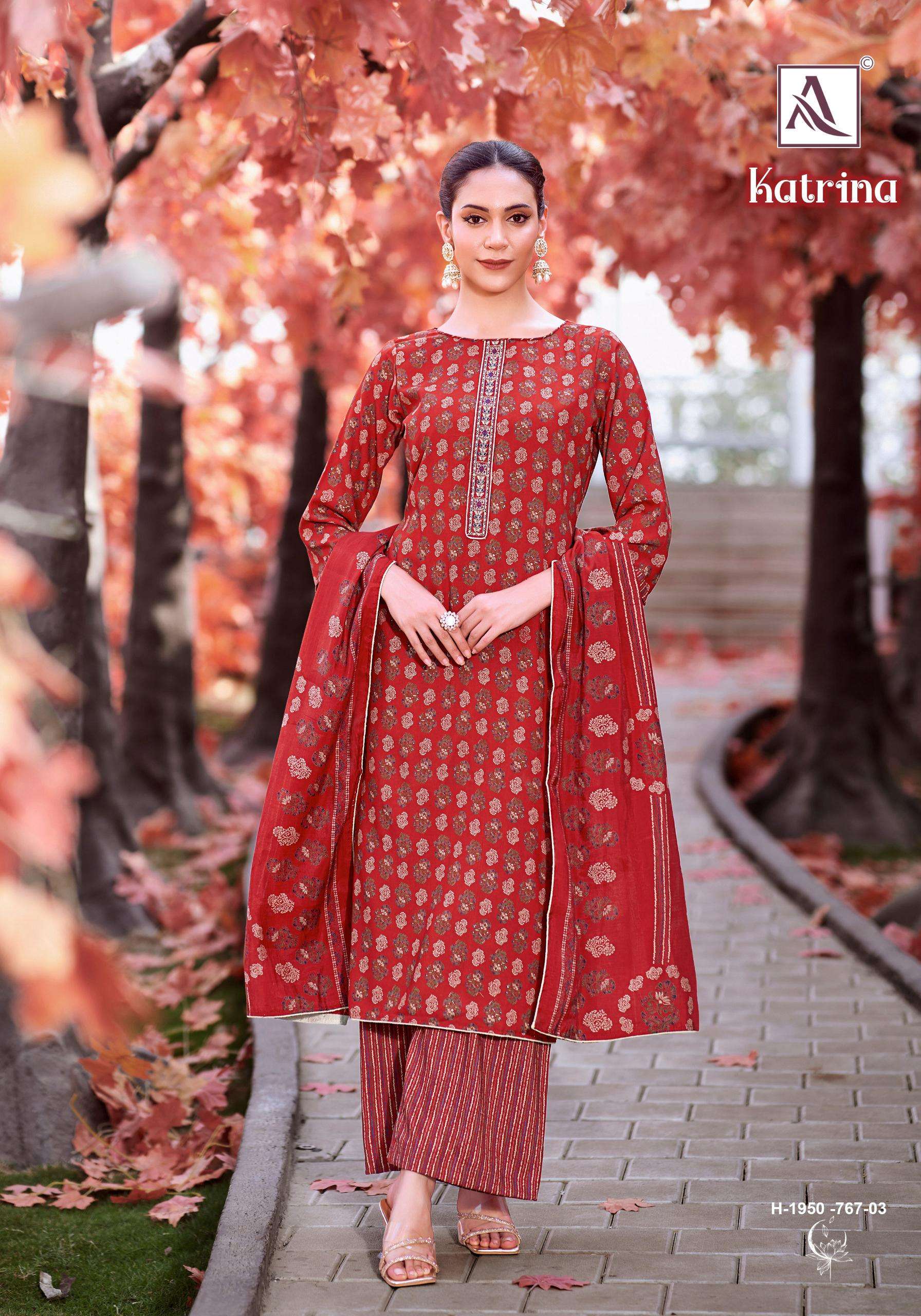 ALOK SUITS KATRINA VISCOSE PRINT WITH FANCY EMBROIDERY WORK SUIT