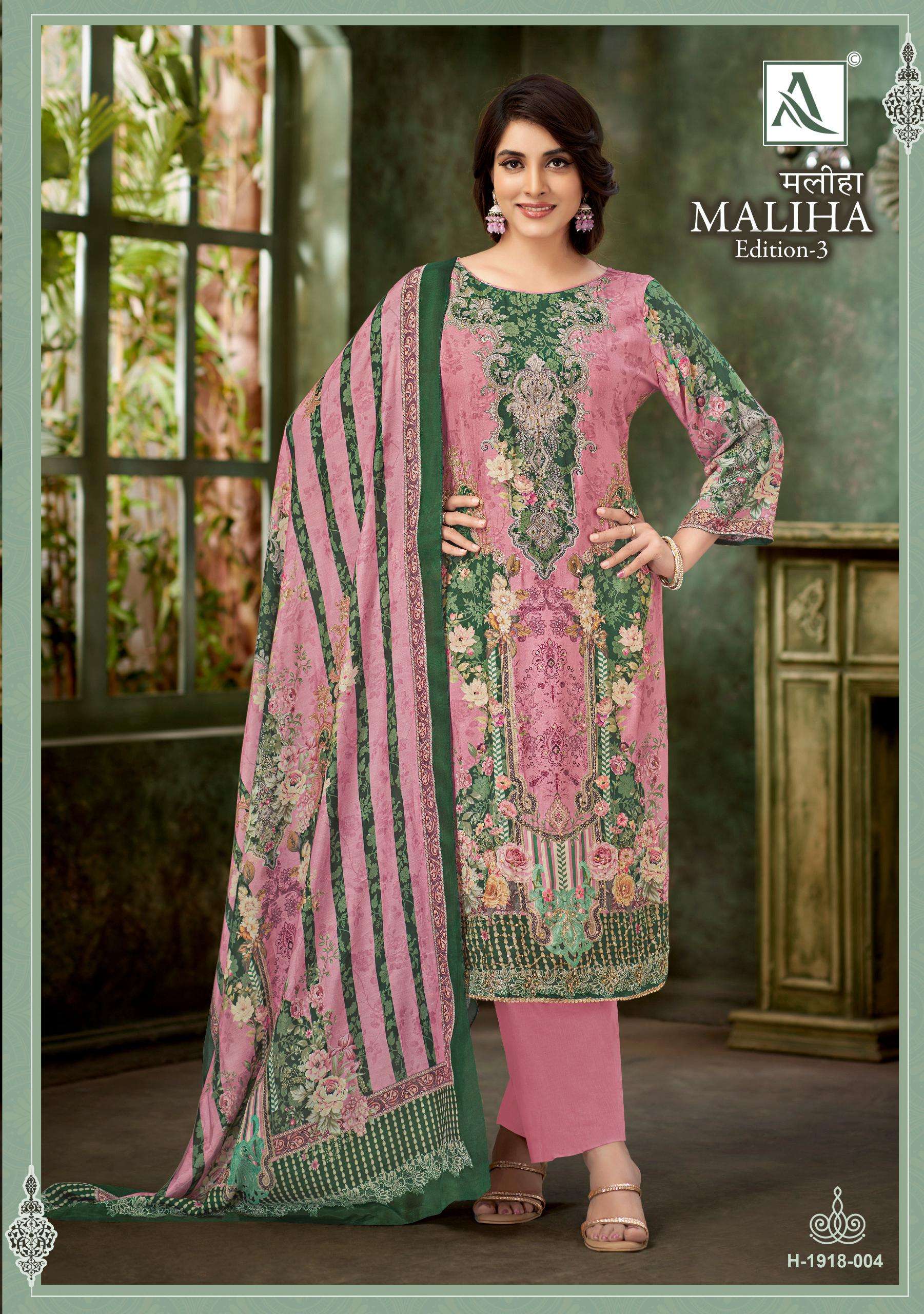 ALOK SUITS MALIHA EDITION 3 VISCOSE DIGITAL PRINT WITH HAND WORK SUIT
