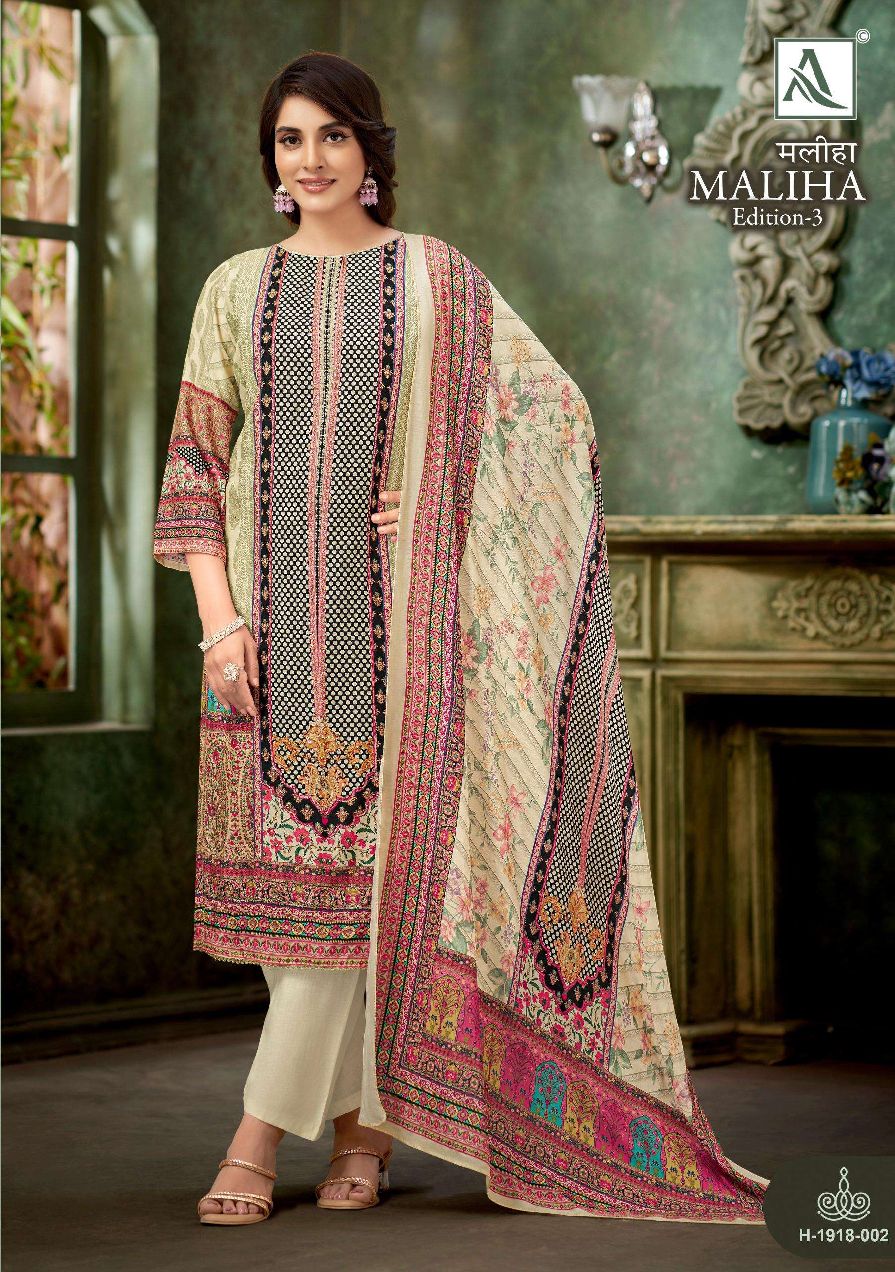 ALOK SUITS MALIHA EDITION 3 VISCOSE DIGITAL PRINT WITH HAND WORK SUIT