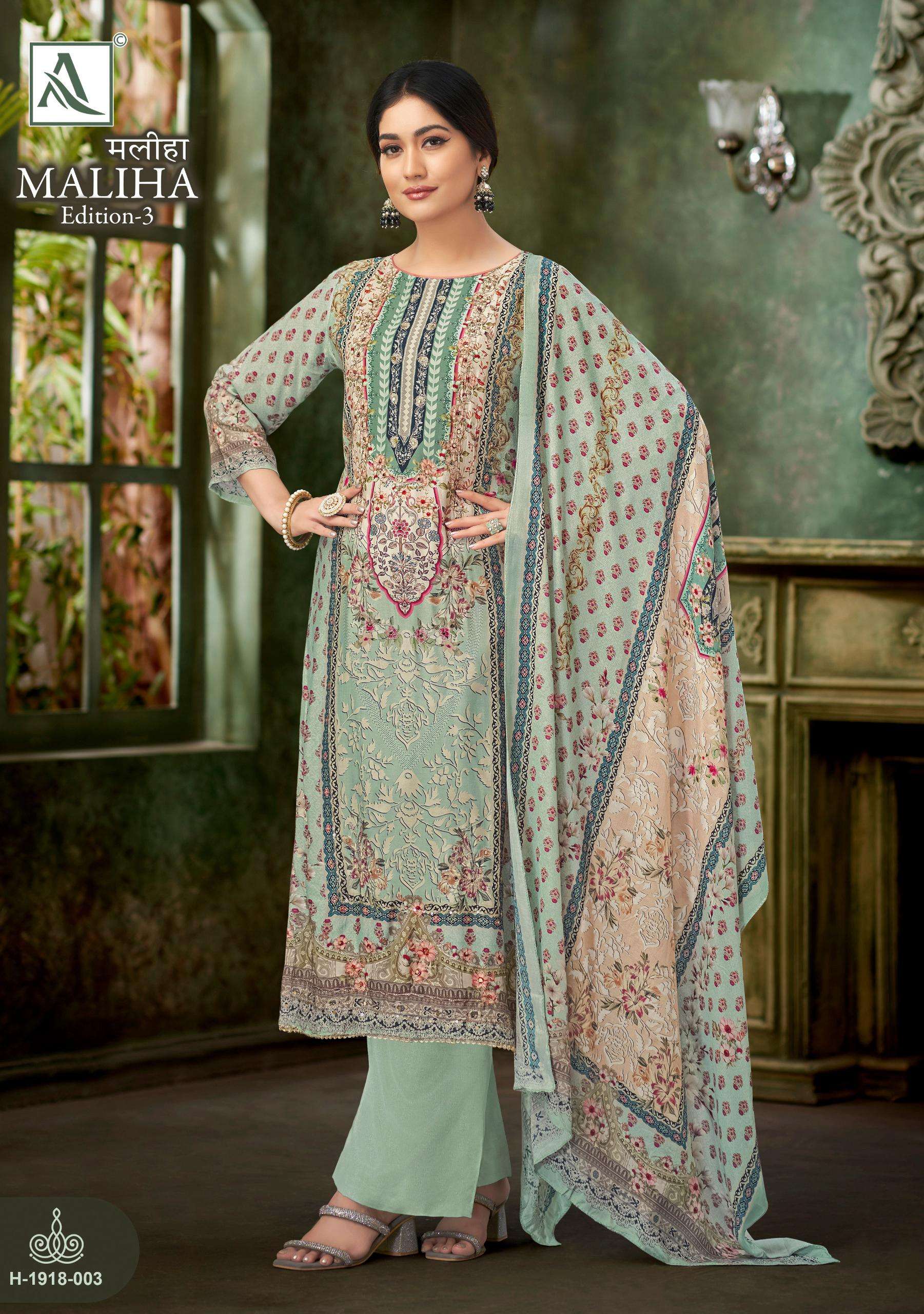 ALOK SUITS MALIHA EDITION 3 VISCOSE DIGITAL PRINT WITH HAND WORK SUIT