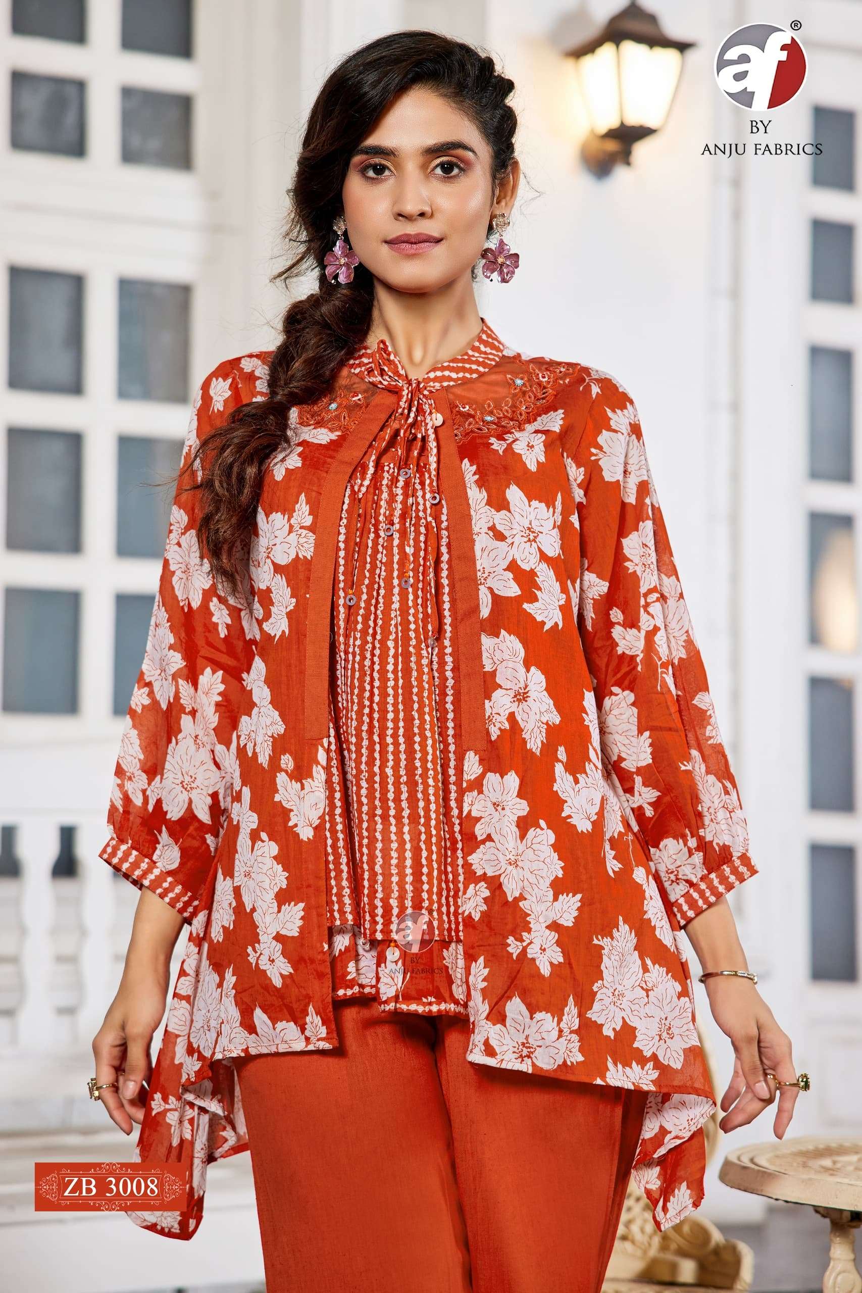 ANJU FABRICS ZB 3008 COTTON FANCY DESIGNER LOOK PARTY WEAR CO-ORD SET