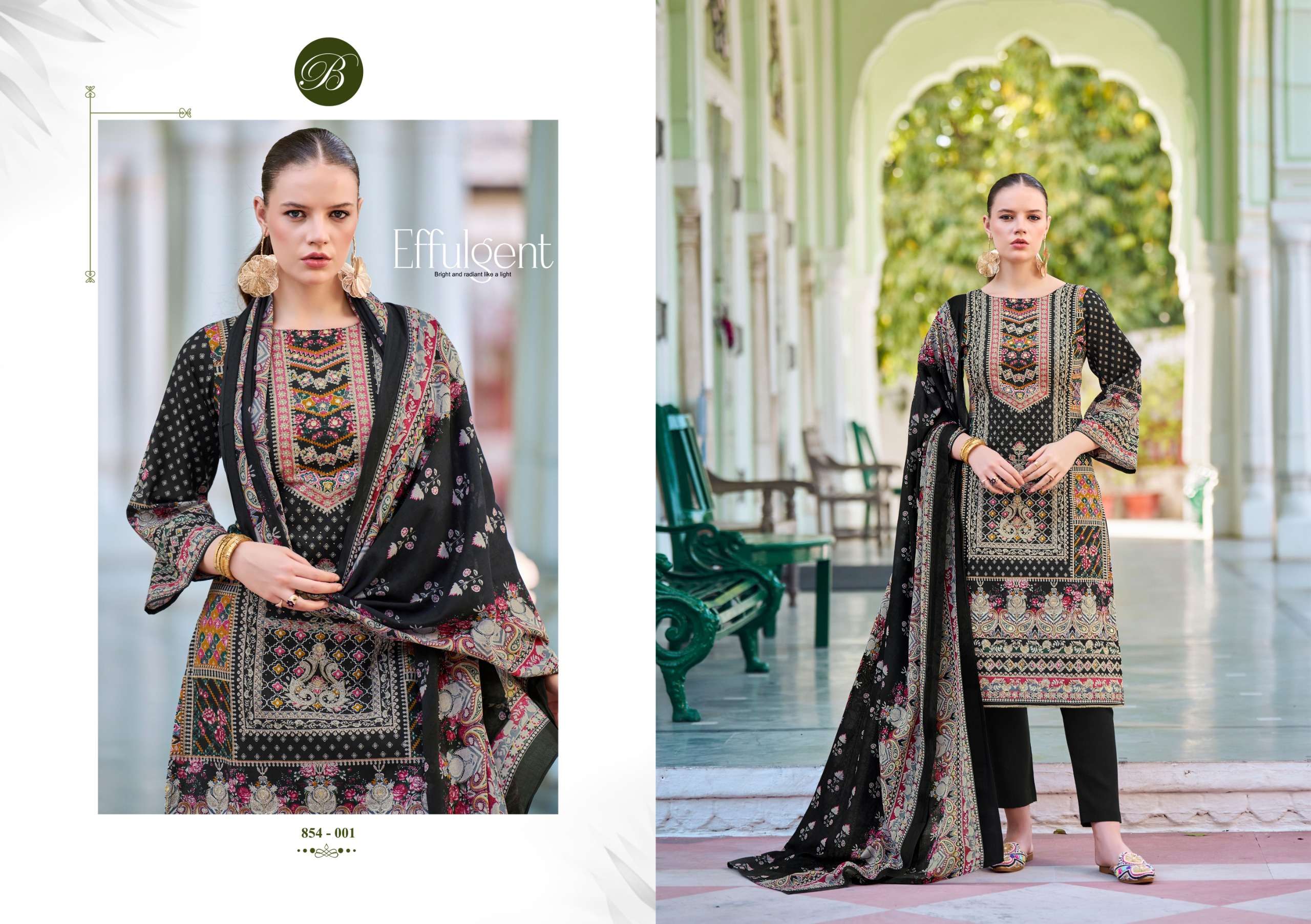 BELLIZA DESIGNER STUDIO HASEEN COTTON PRINT WITH FANCY WORK SUIT