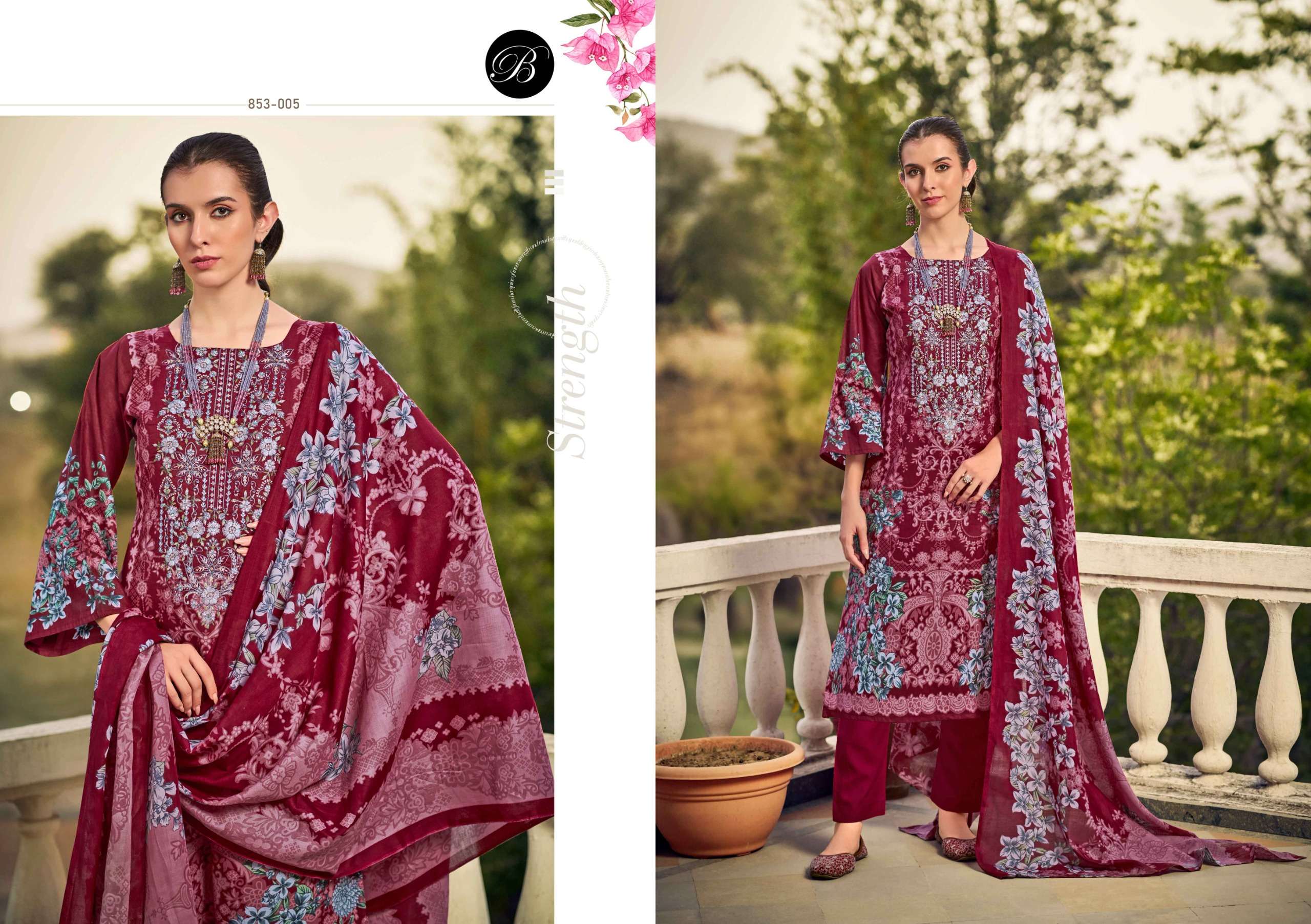 BELLIZA DESIGNER STUDIO NAIRA VOL 107 COTTON PRINT WITH FANCY WORK SUIT