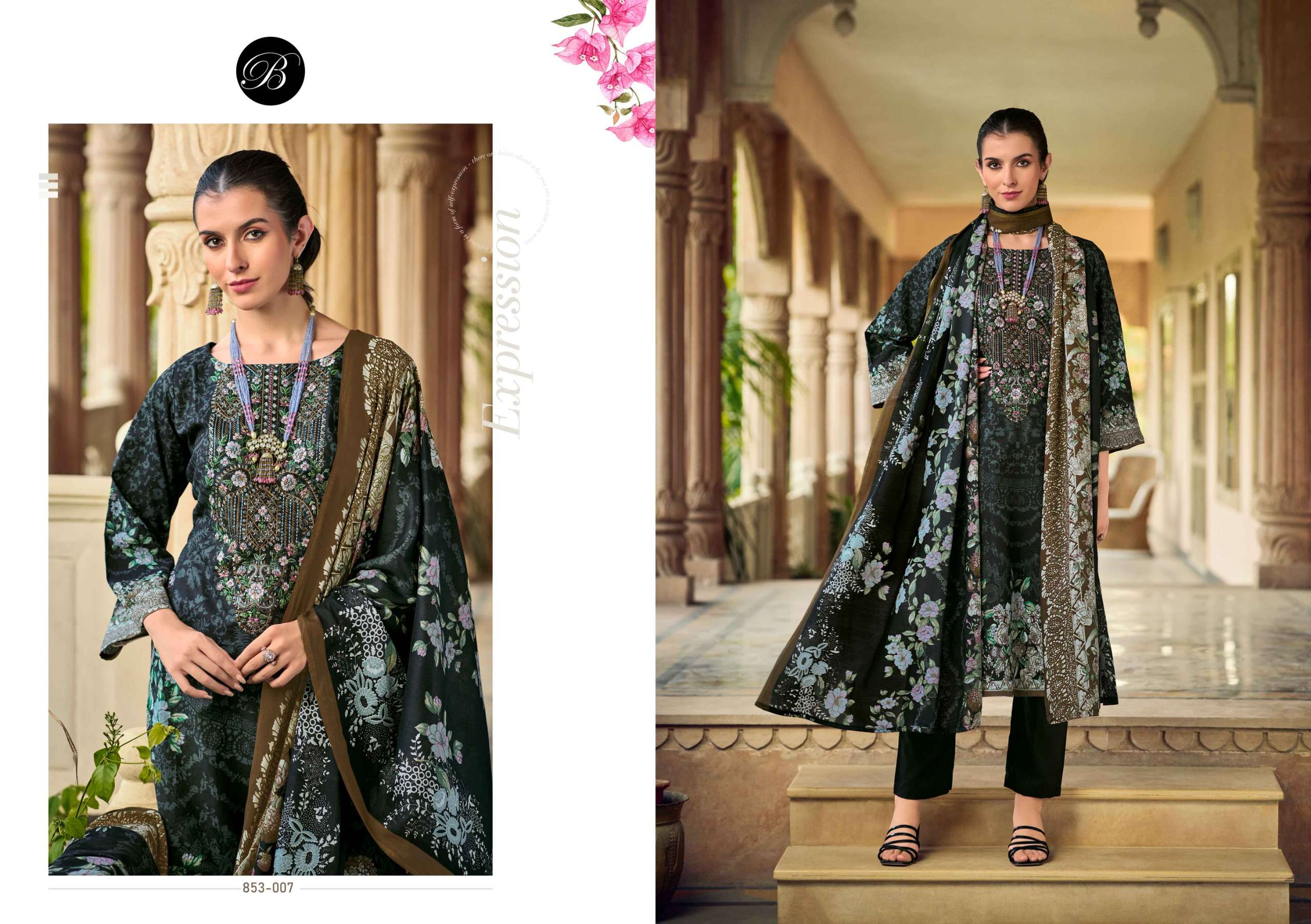 BELLIZA DESIGNER STUDIO NAIRA VOL 107 COTTON PRINT WITH FANCY WORK SUIT