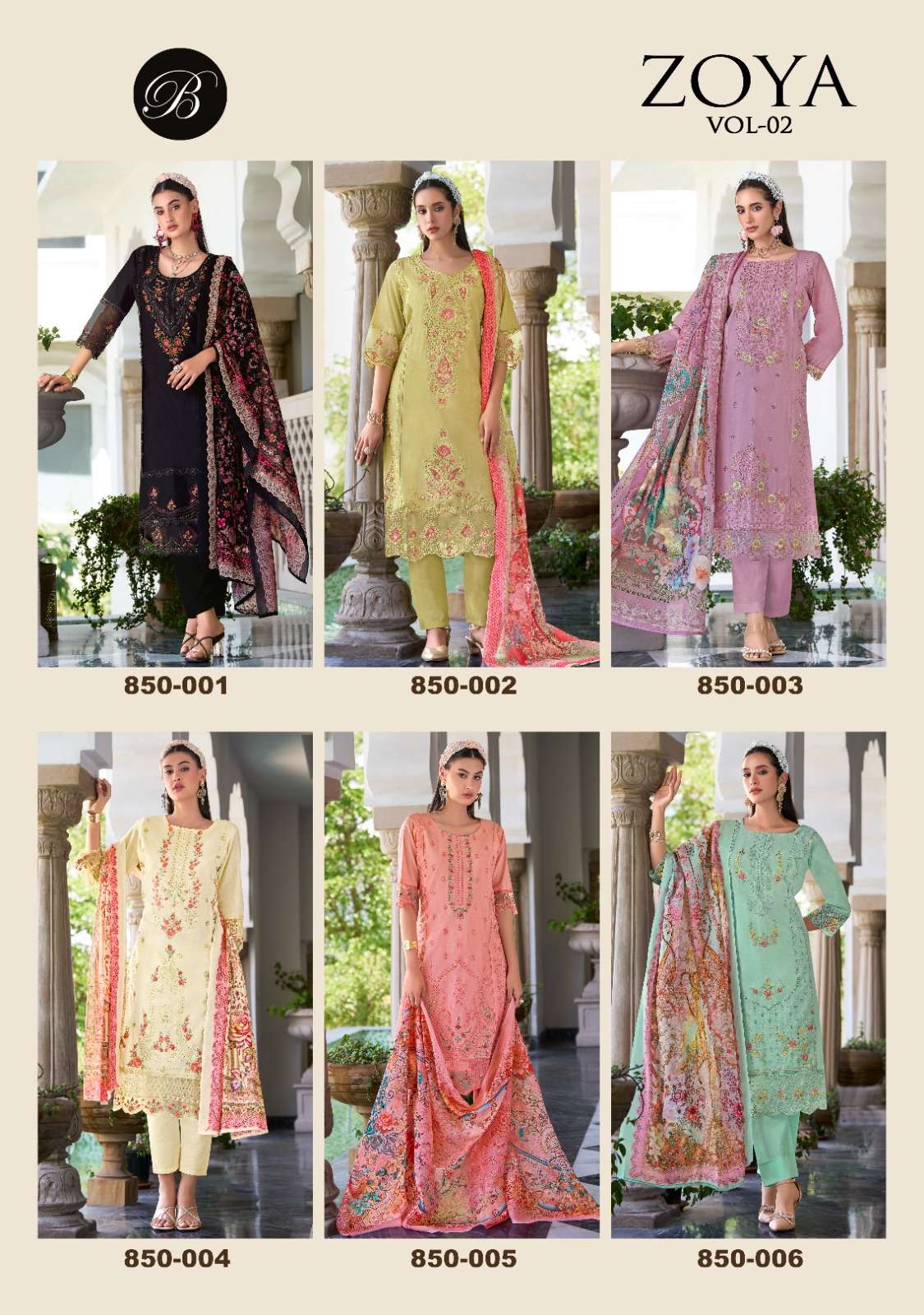 BELLIZA DESIGNER STUDIO ZOYA VOL 2 LAWN COTTON HEAVY EMBROIDERY WORK SUIT