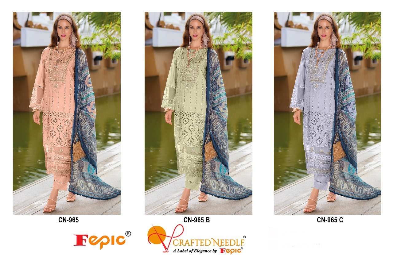 FEPIC CRAFTED NEEDLE CN 965 COTTON EMBROIDERED PAKISTANI SUIT