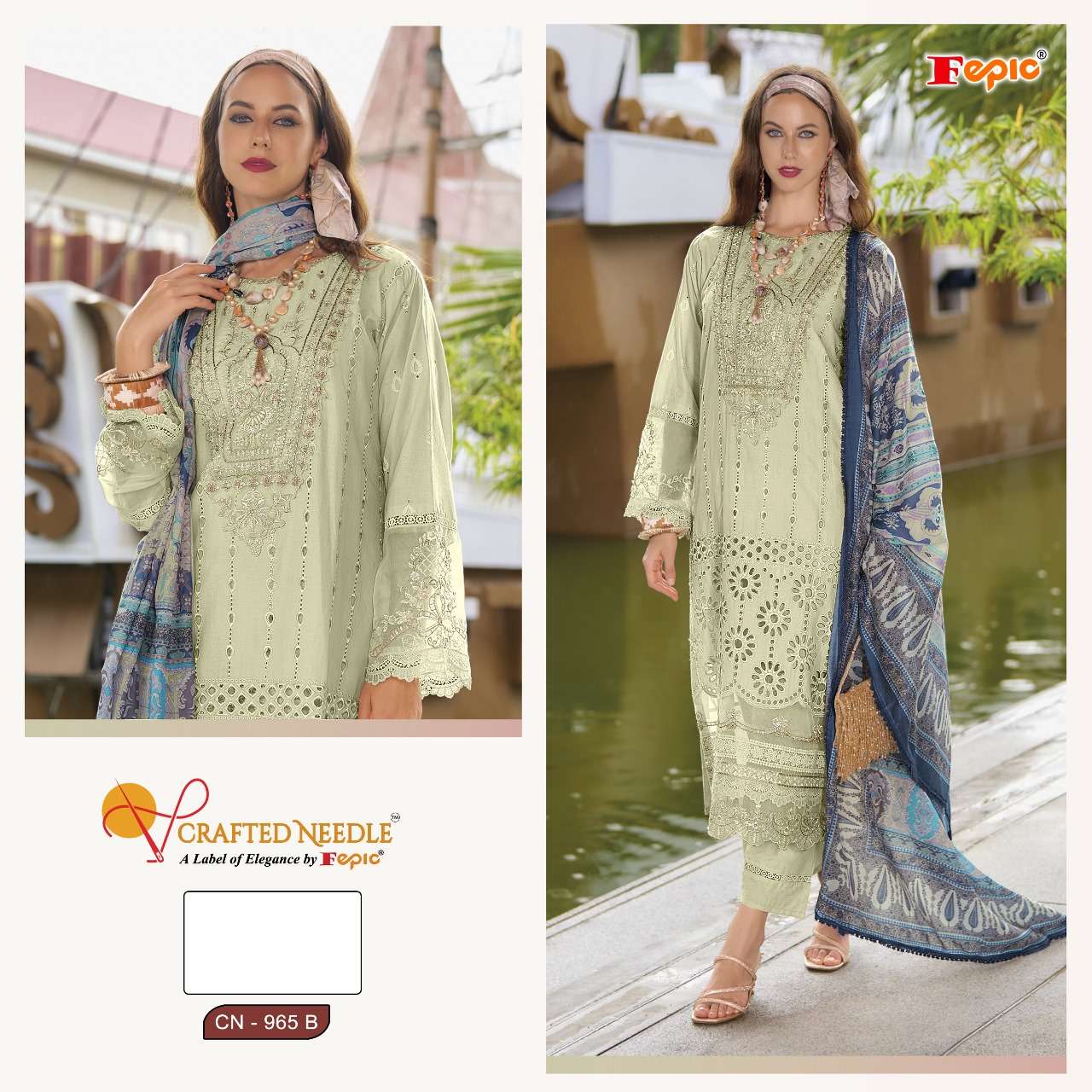 FEPIC CRAFTED NEEDLE CN 965 COTTON EMBROIDERED PAKISTANI SUIT